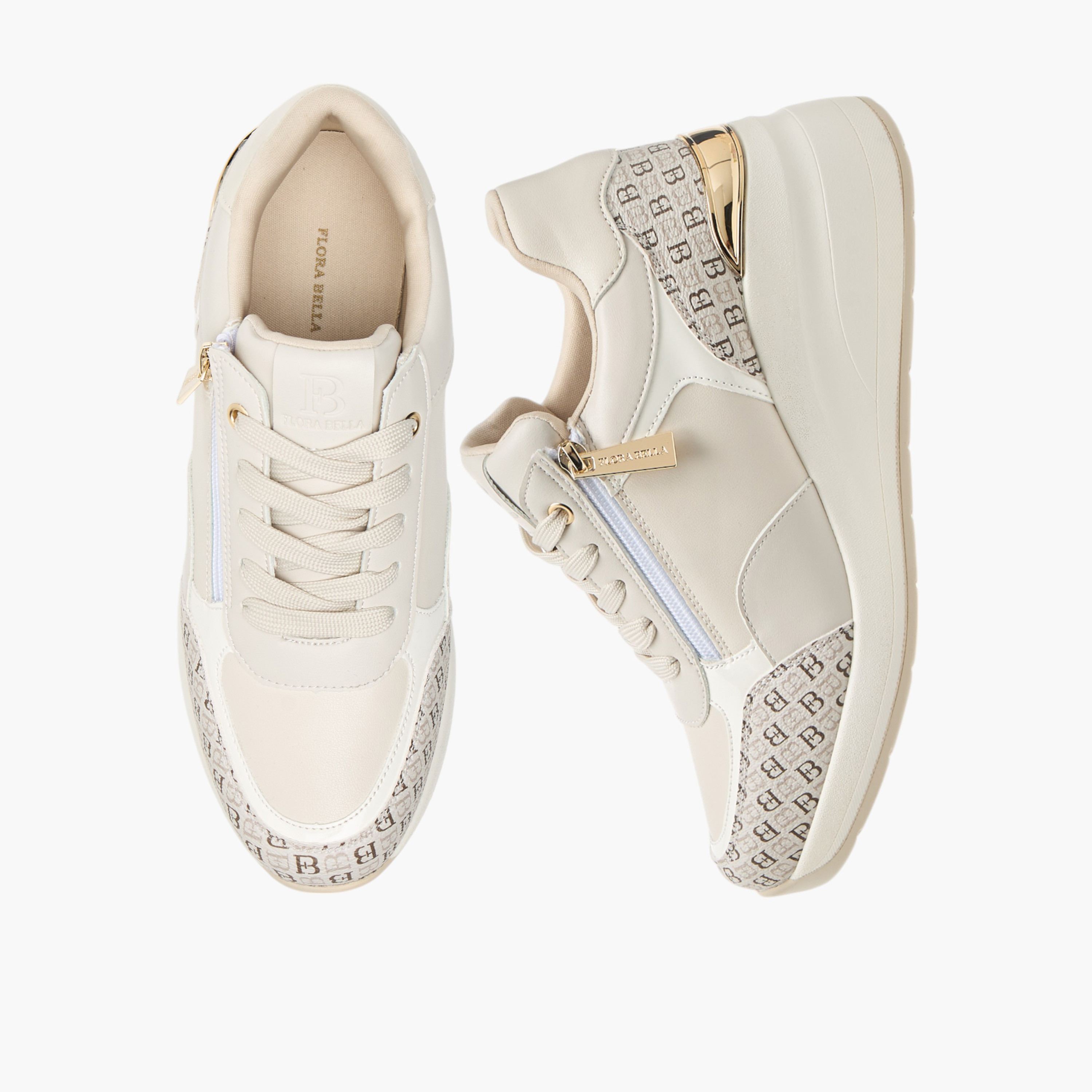 Flora Bella Monogram Print Sneakers with Lace-Up Closure-women-shoes-sneakers-image-1