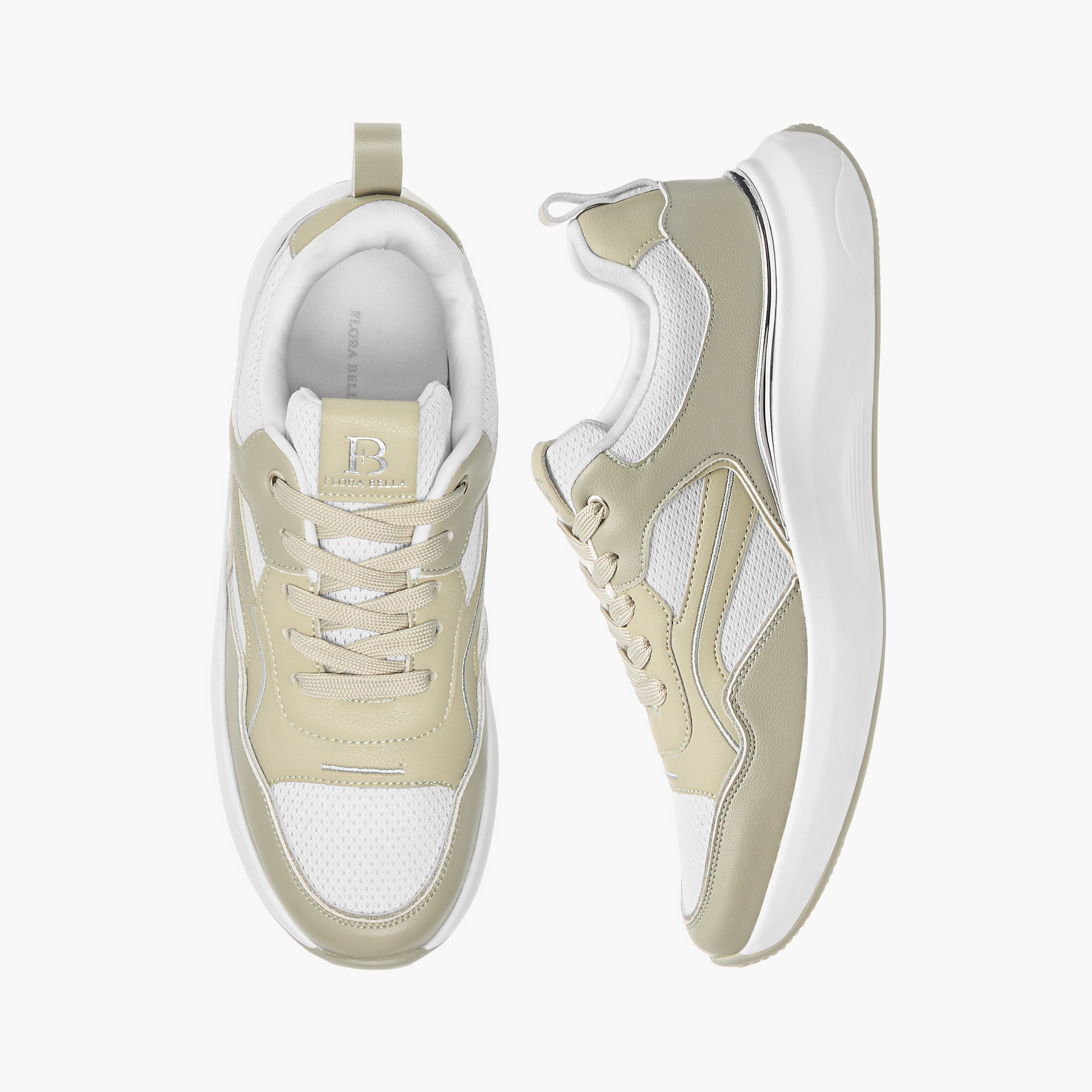 Flora Bella Panelled Ankle Sneakers with Lace-Up Closure-women-shoes-sneakers-image-1