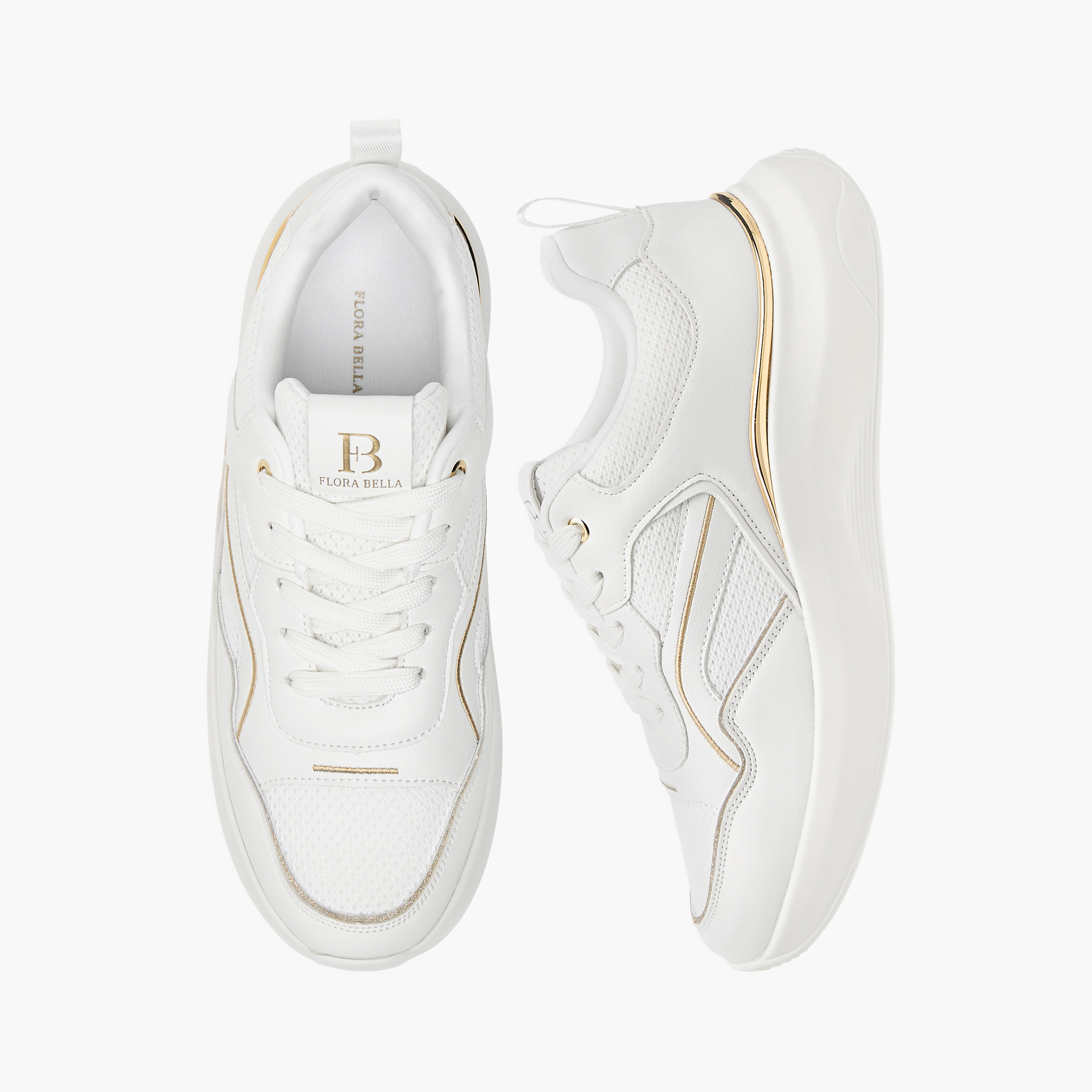 Flora Bella Panelled Ankle Sneakers with Lace-Up Closure-women-shoes-sneakers-image-1