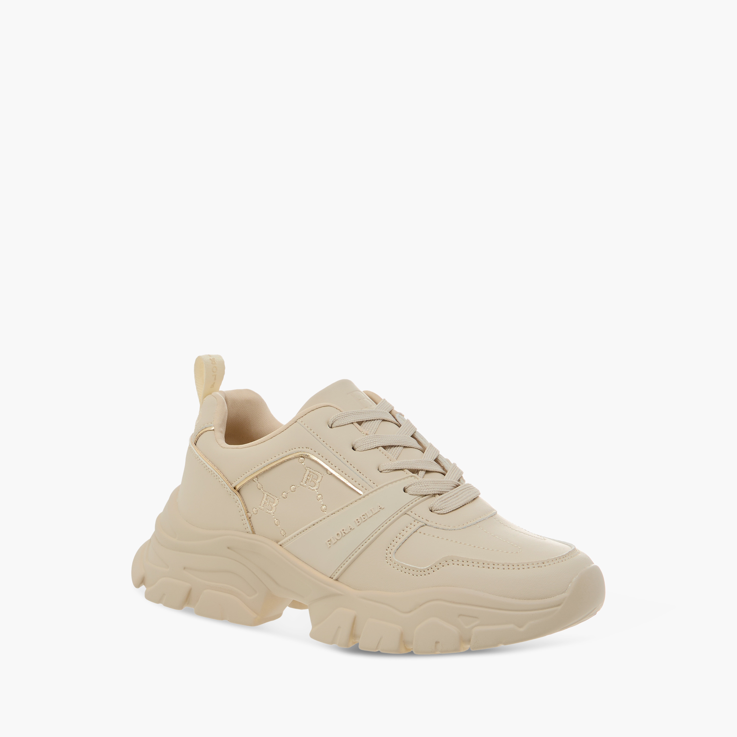 Flora Bella Logo Embroidered Sneakers with Lace-Up Closure-women-shoes-sneakers-image-2