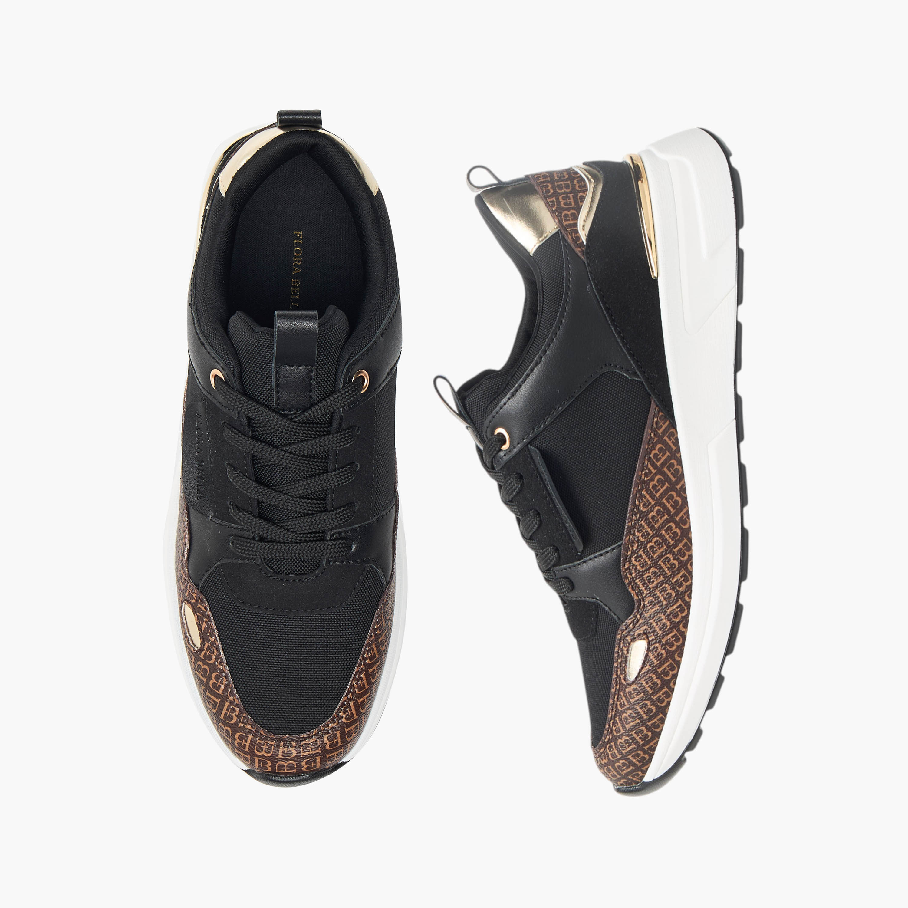Flora Bella Monogram Print Sneakers with Lace-Up Closure-women-shoes-sneakers-image-1