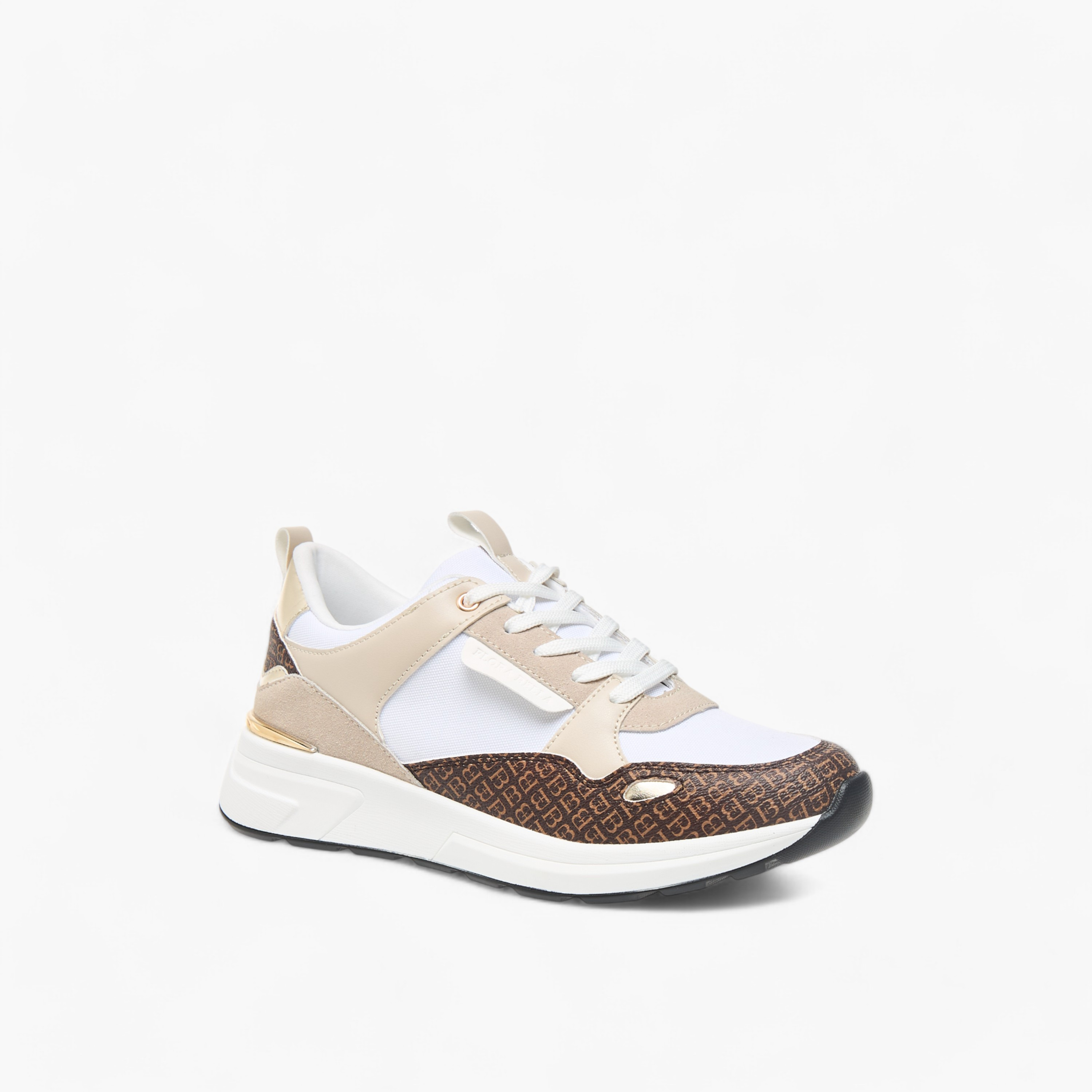Flora Bella Monogram Print Sneakers with Lace-Up Closure-women-shoes-sneakers-image-2
