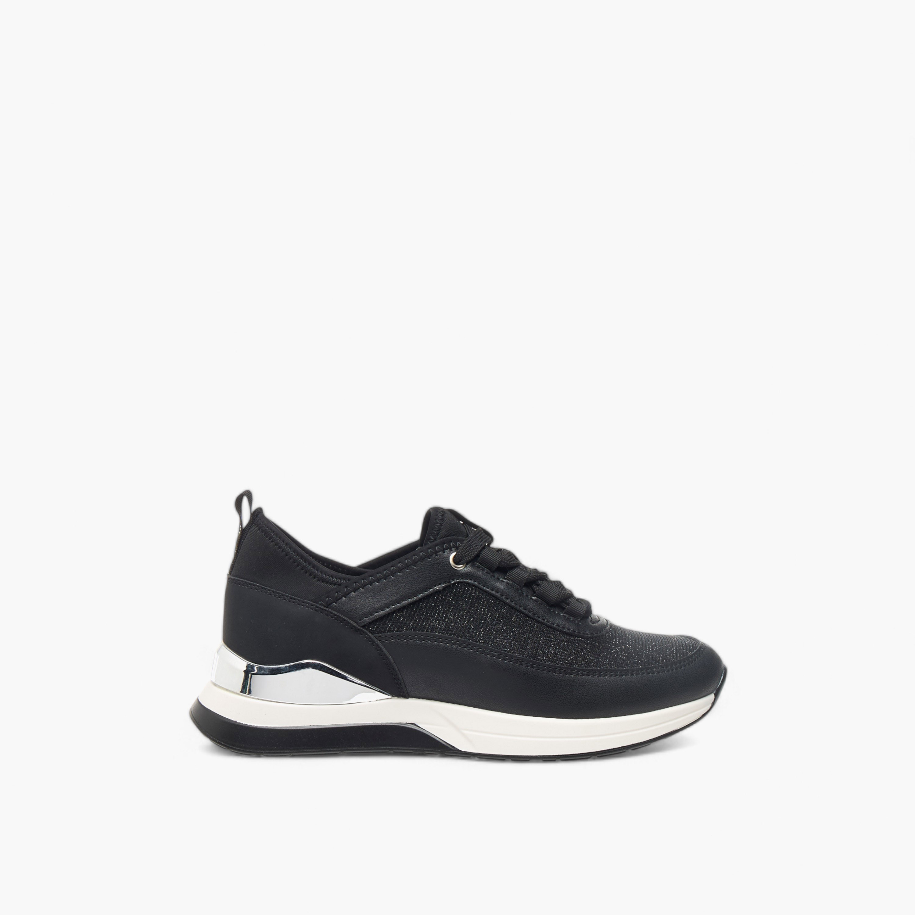 Flora Bella Glitter Textured Sneakers with Lace-Up Closure-women-shoes-sneakers-image-3