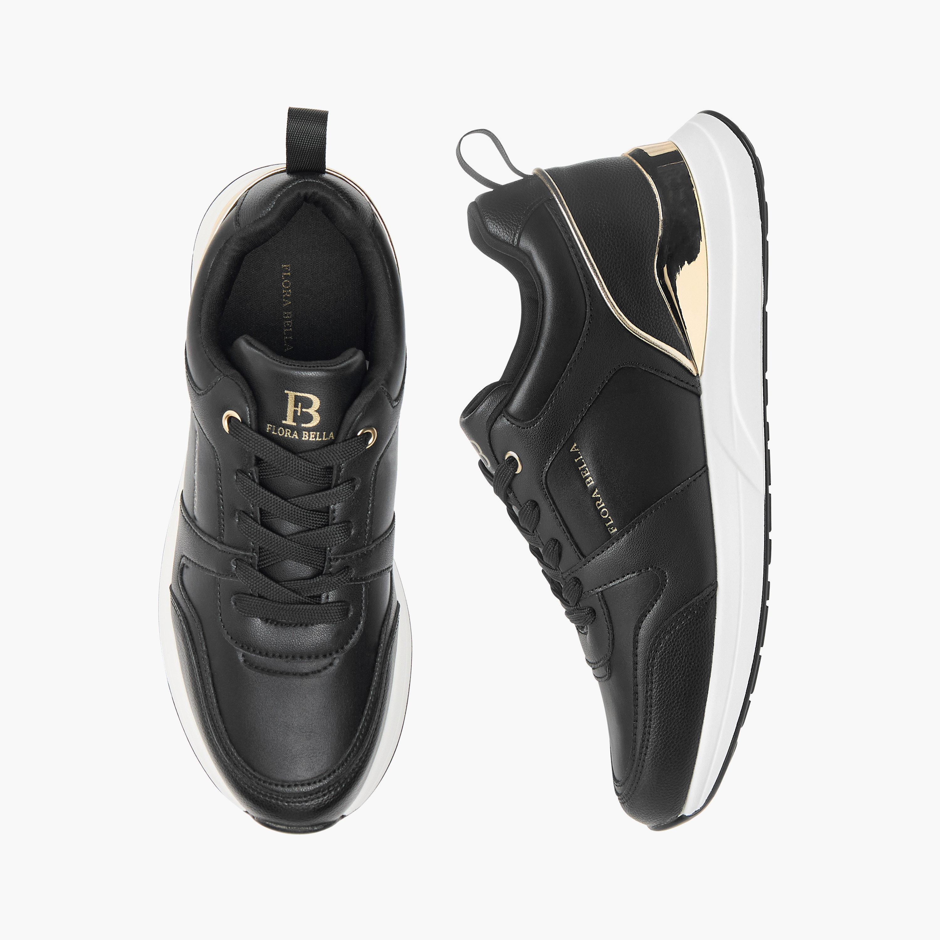 Flora Bella Panelled Ankle Sneakers with Lace-Up Closure-women-shoes-sneakers-image-1