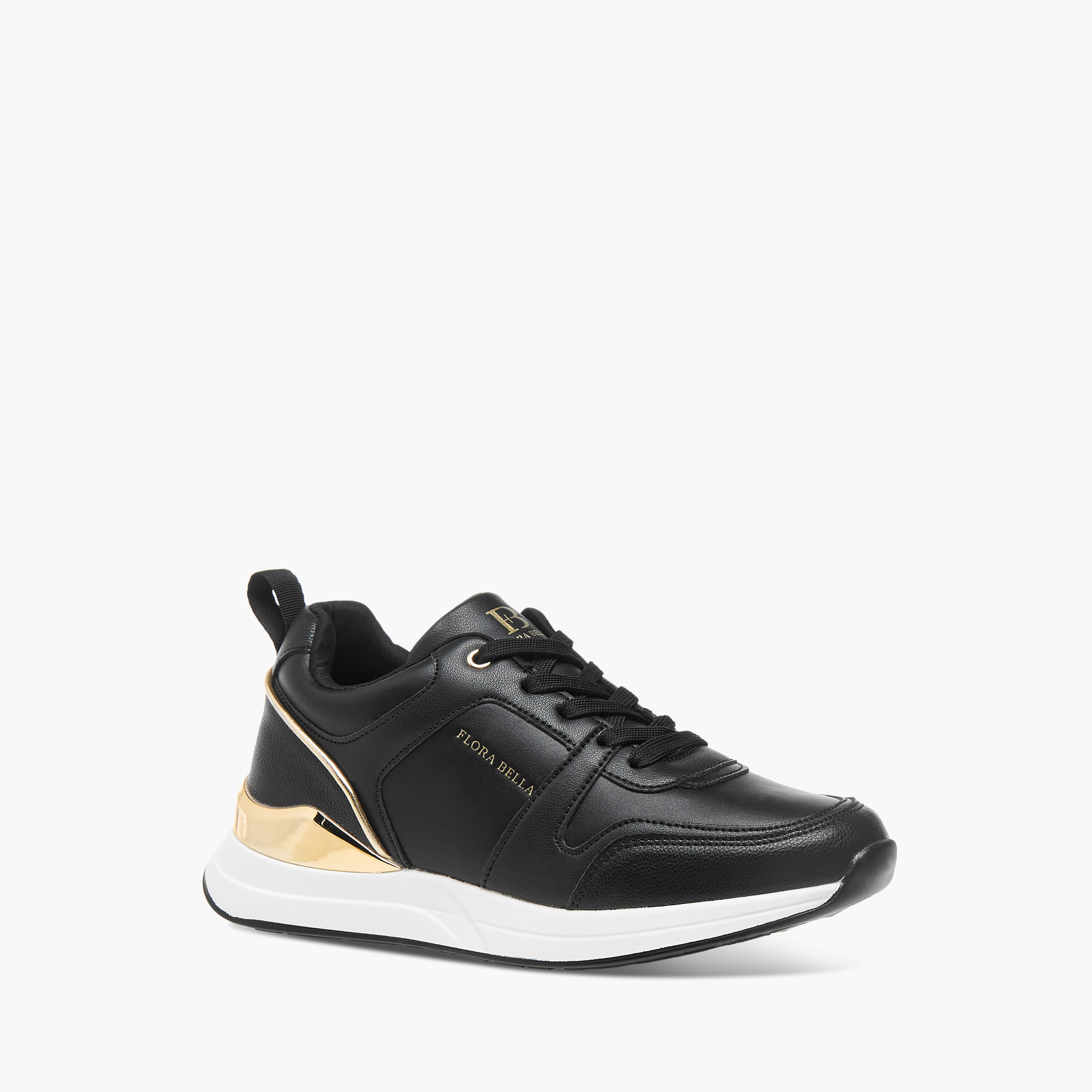 Flora Bella Panelled Ankle Sneakers with Lace-Up Closure-women-shoes-sneakers-image-2