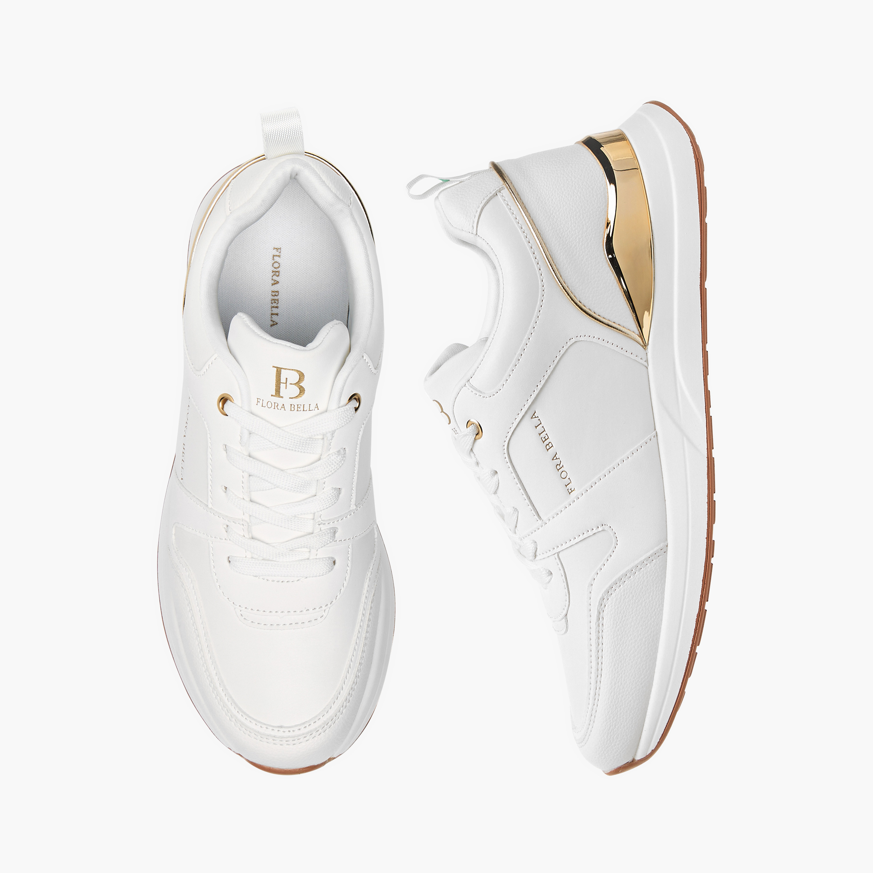 Flora Bella Panelled Ankle Sneakers with Lace-Up Closure-women-shoes-sneakers-image-1