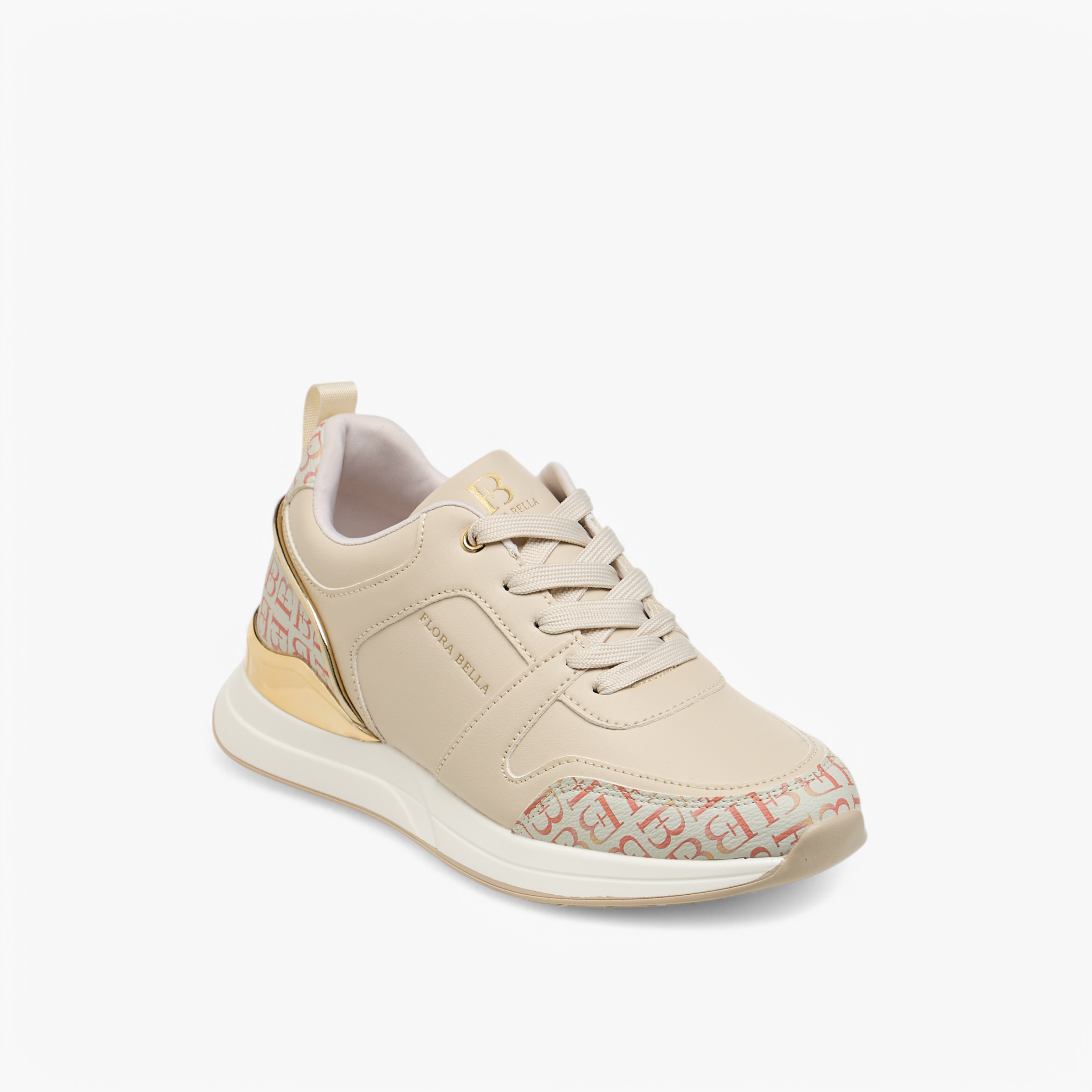 Flora Bella Monogram Print Sneakers with Lace-Up Closure-women-shoes-sneakers-image-2