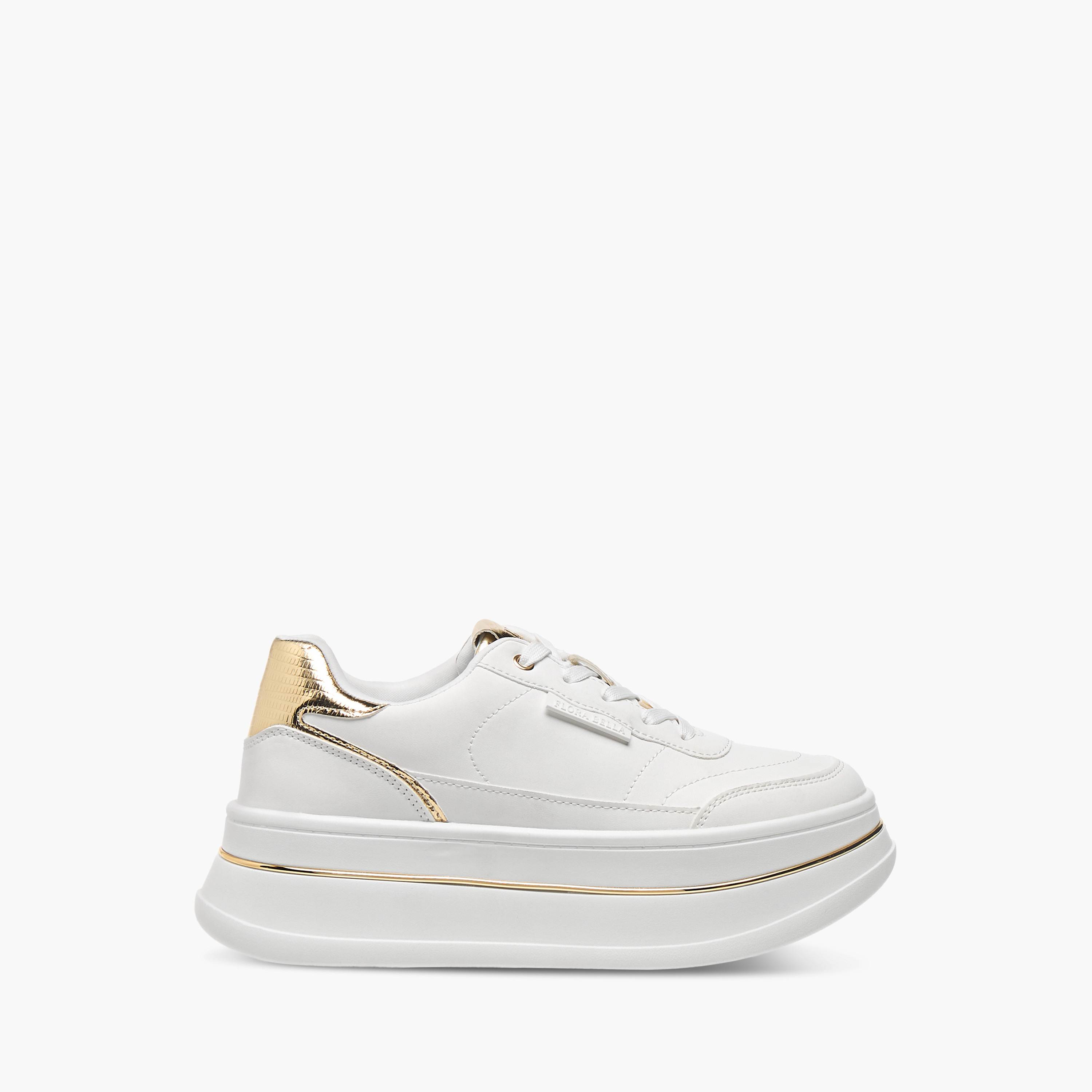 حذاء سنيكرز طول الكاحل برباط إغلاق ونقوش مونوجرام من فلورا بيلا-women-shoes-sneakers-image-3