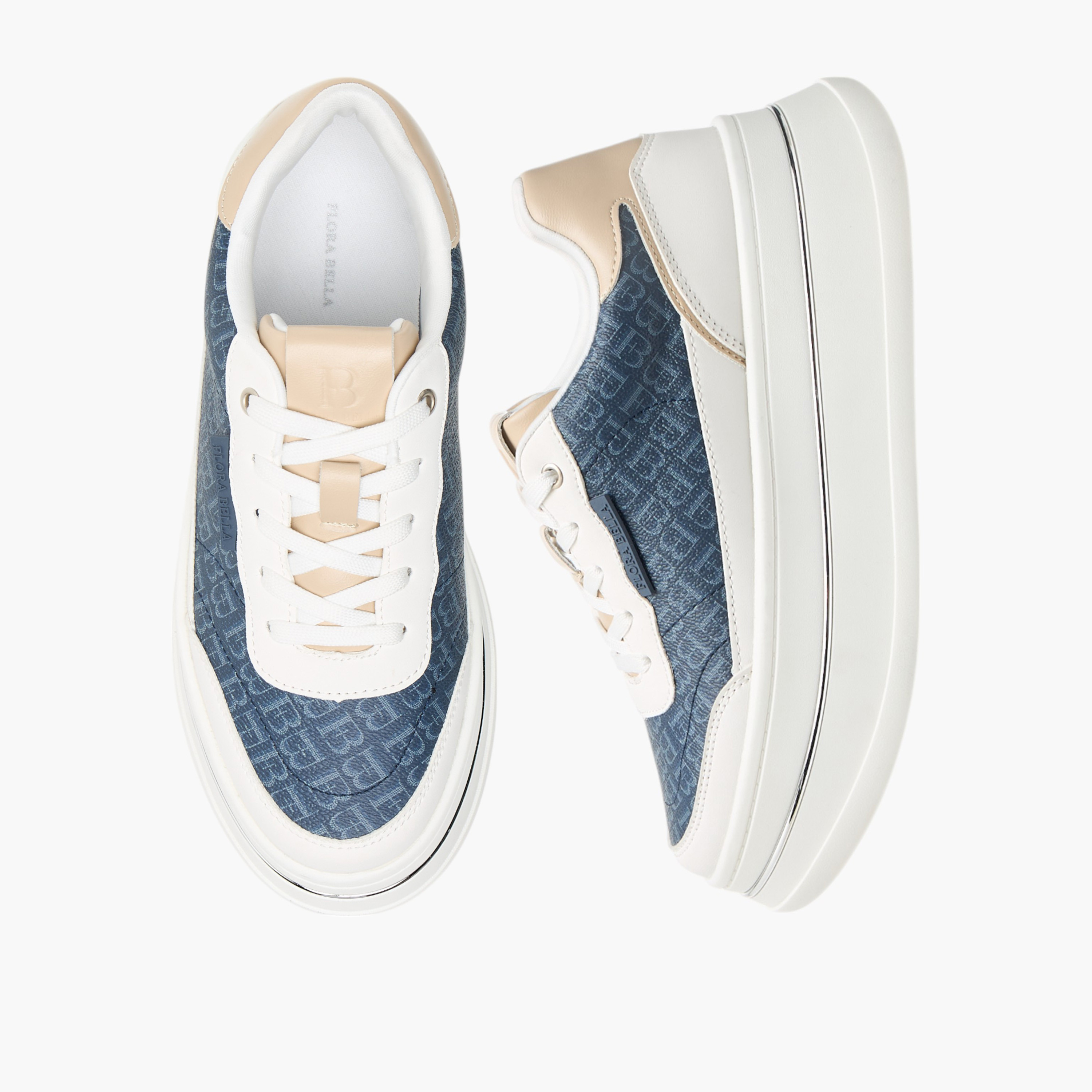 Flora Bella Monogram Print Sneakers with Lace-Up Closure-women-shoes-sneakers-image-1