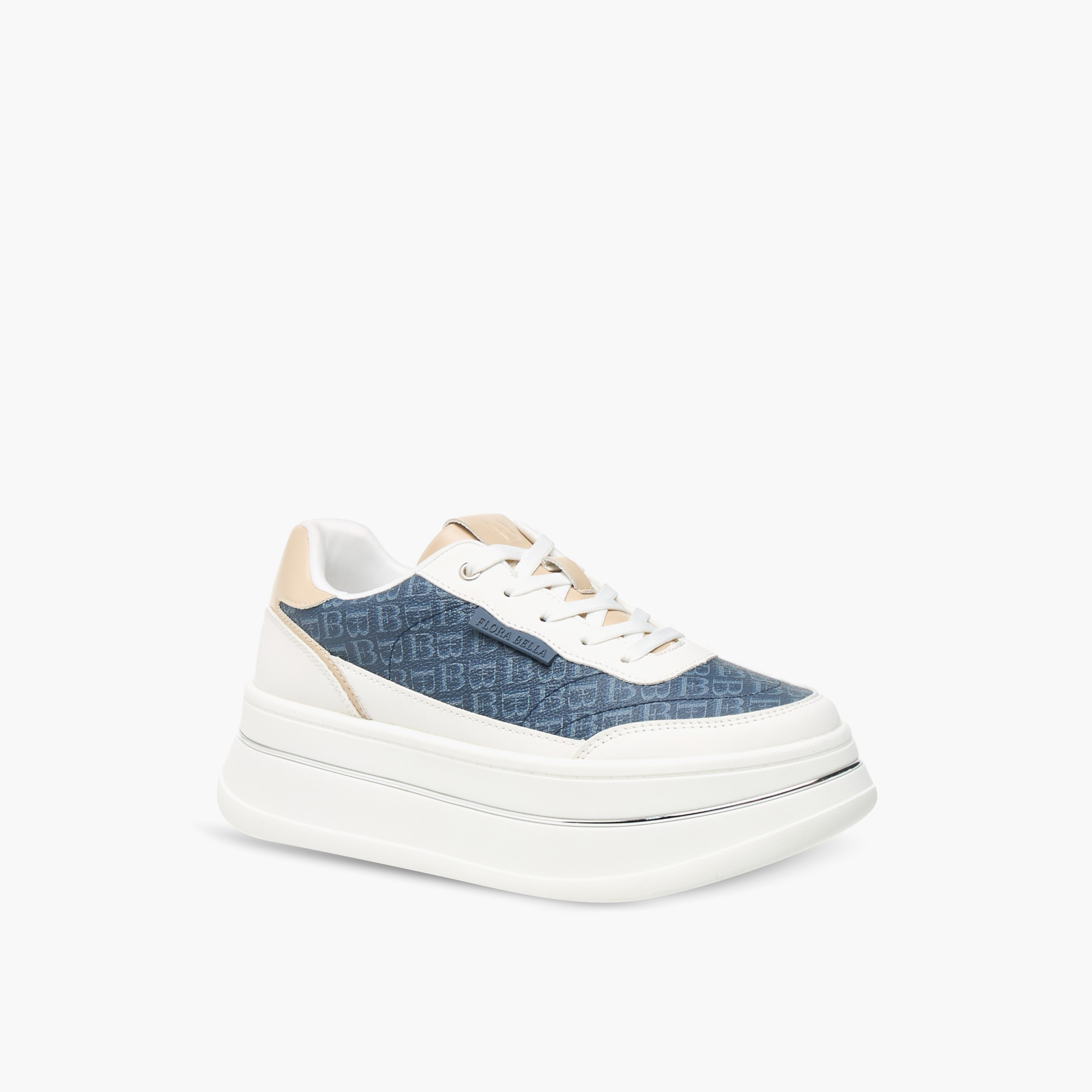Flora Bella Monogram Print Sneakers with Lace-Up Closure-women-shoes-sneakers-image-2