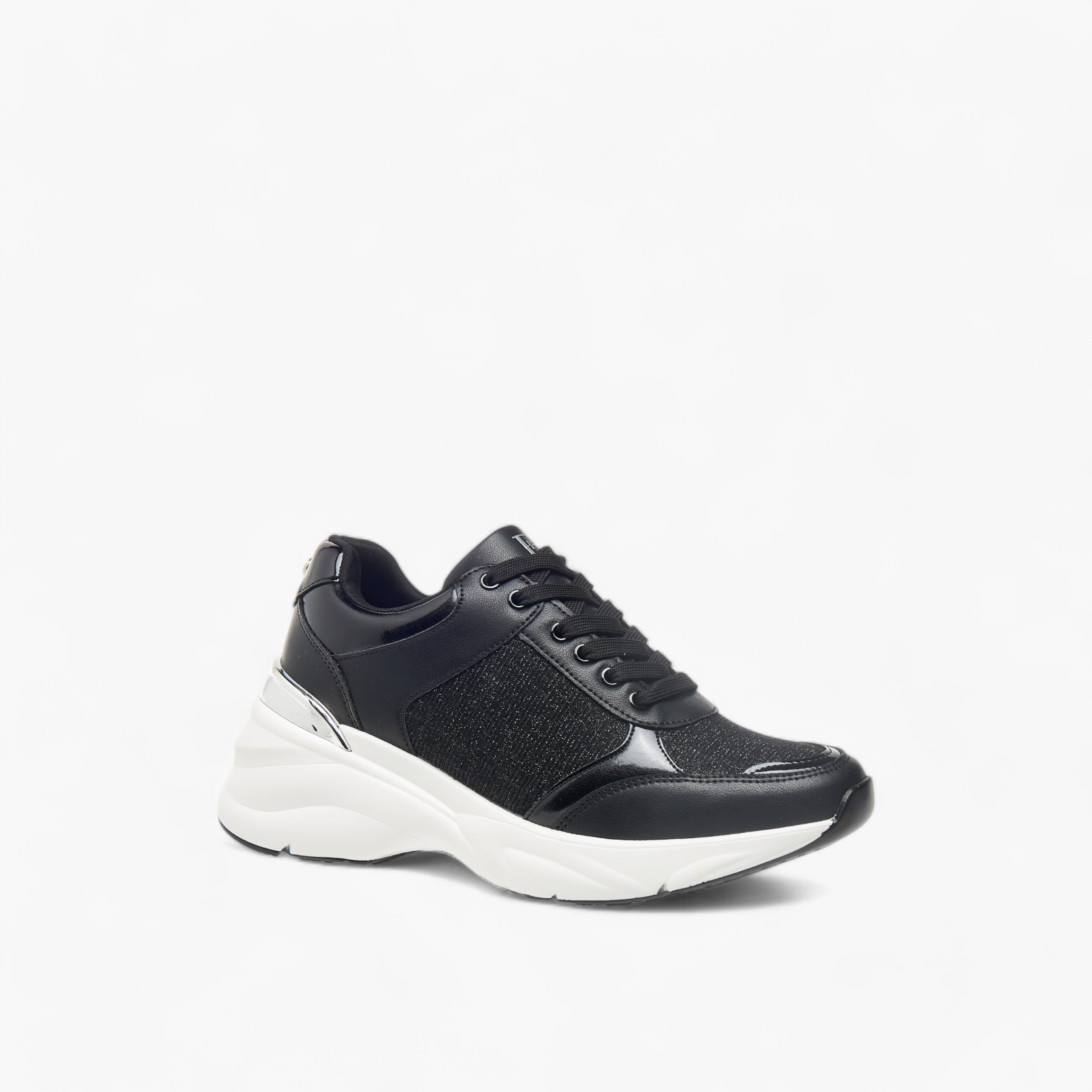 حذاء سنيكرز بزينة جليتر بارزة الملمس ورباط إغلاق من فلورا بيلا-women-shoes-sneakers-image-2