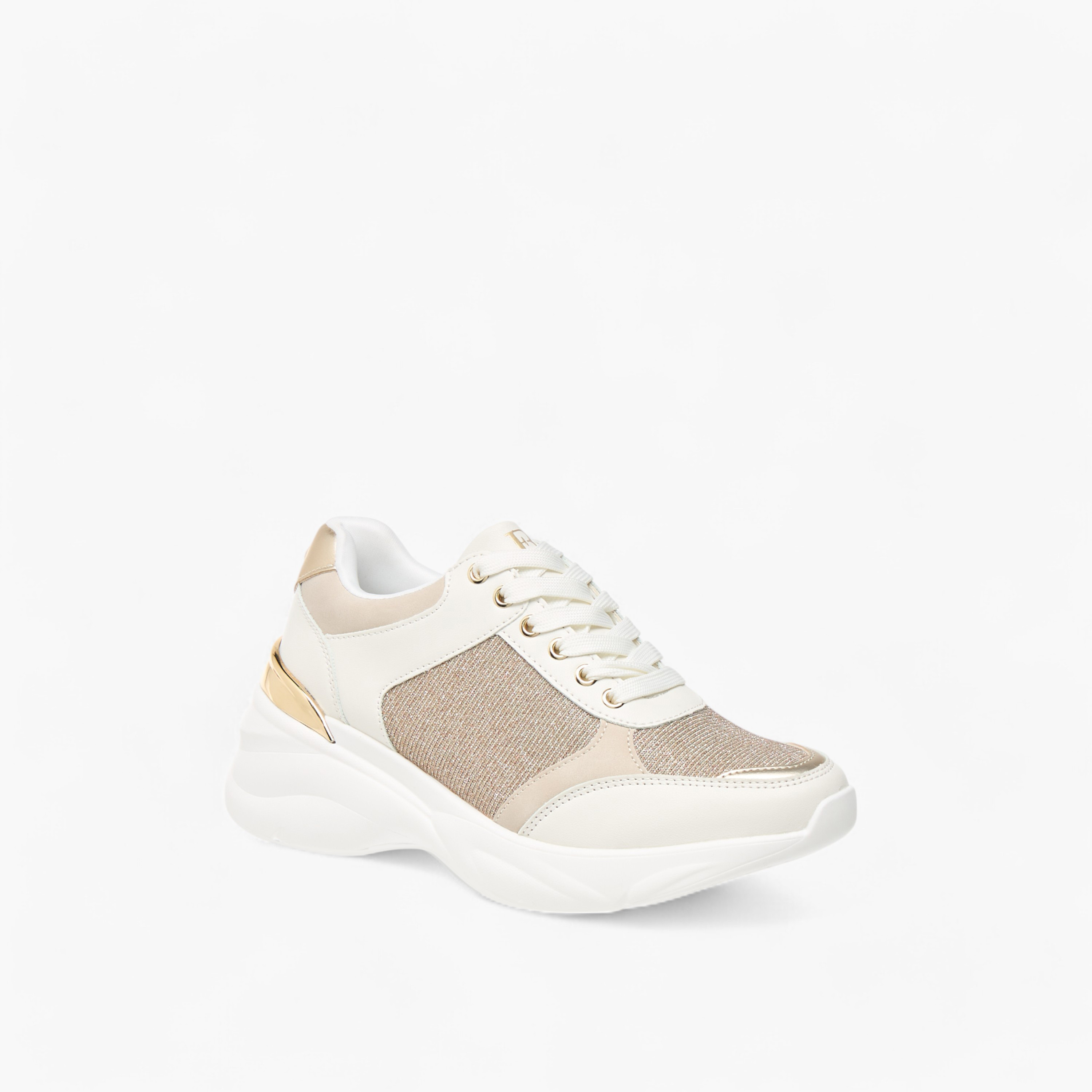 Flora Bella Glitter Textured Sneakers with Lace-Up Closure-women-shoes-sneakers-image-2