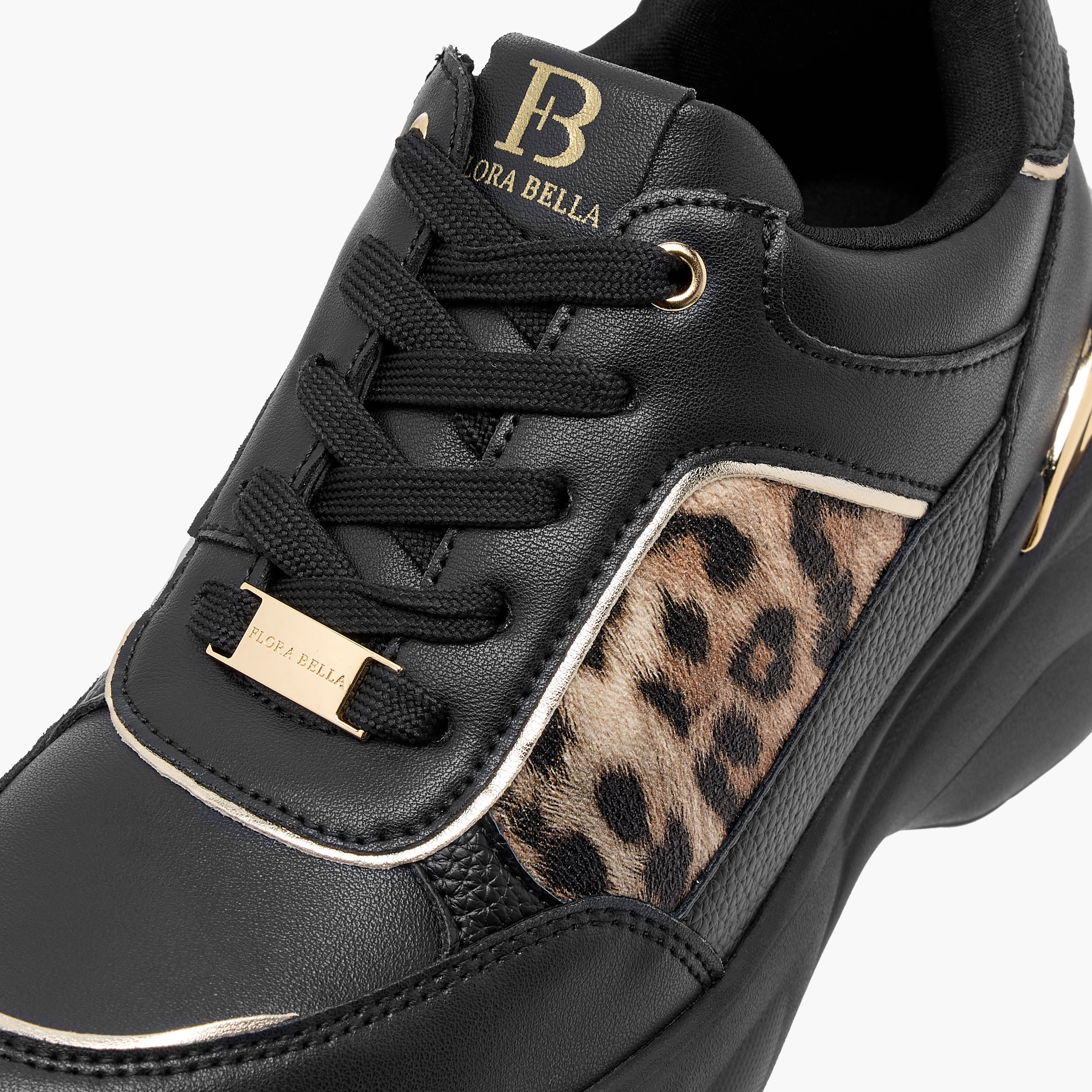 Flora Bella Animal Print Sneakers with Lace-Up Closure and Chunky Heels-women-shoes-sneakers-image-4