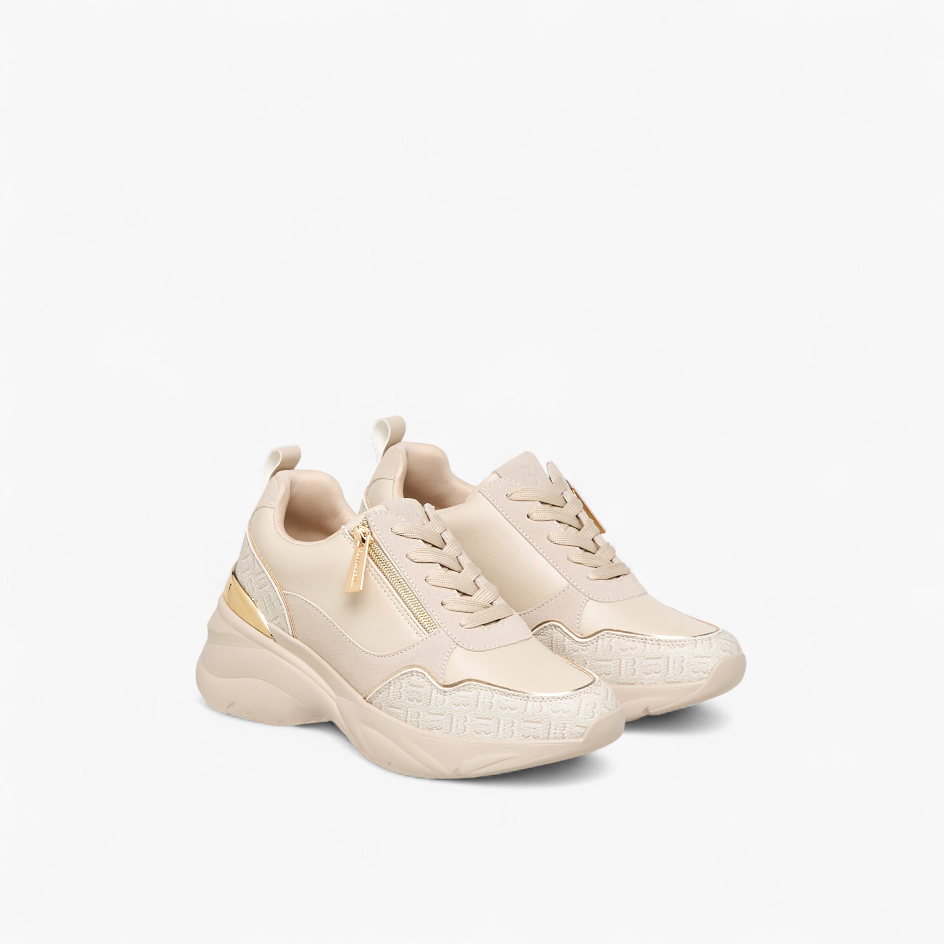 Flora Bella Women Monogram Panel Lace-Up Sneakers-women-shoes-sneakers-image-1