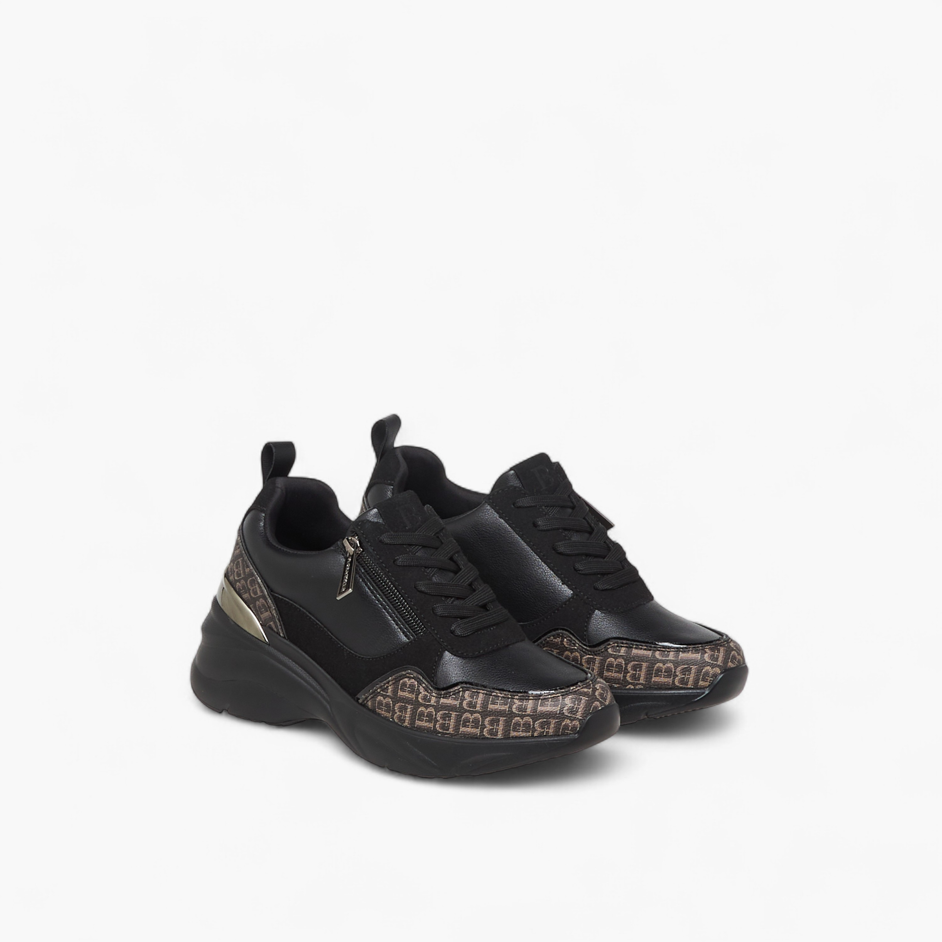 Flora Bella Women Monogram Panel Lace-Up Sneakers-women-shoes-sneakers-image-1
