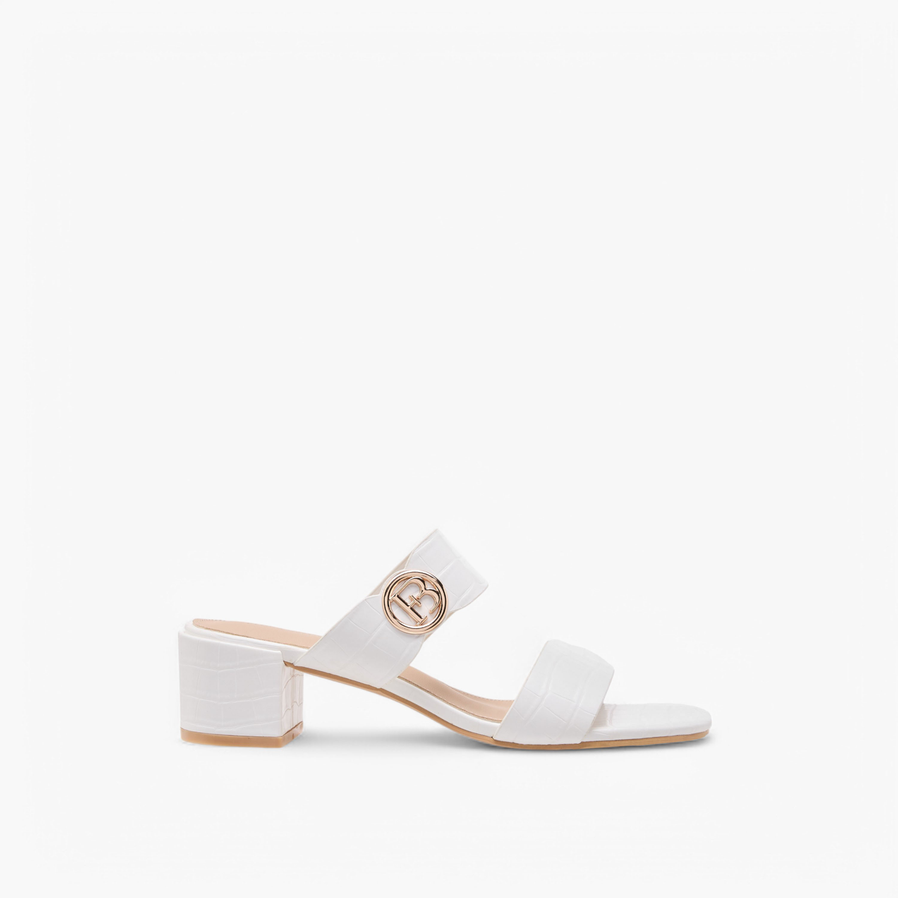 صندل سهل الارتداء بكعب سميك وزينة مونوجرام من فلورا بيلا-women-shoes-sandals-heeled-image-3