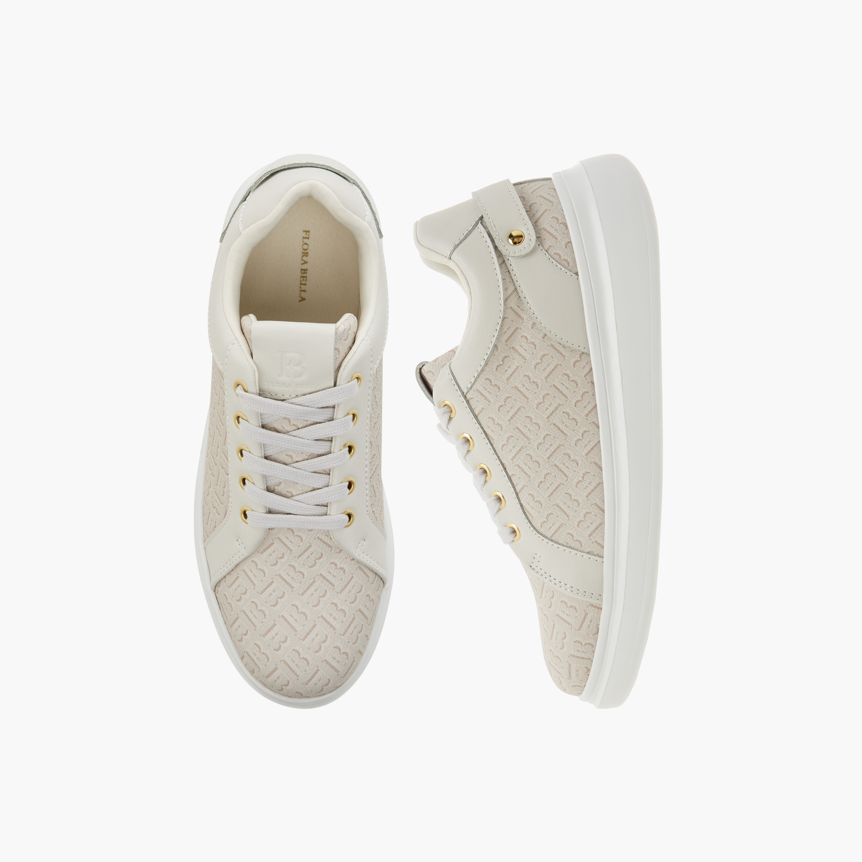 Flora Bella Monogram Print Sneakers with Lace-Up Closure-women-shoes-sneakers-image-1