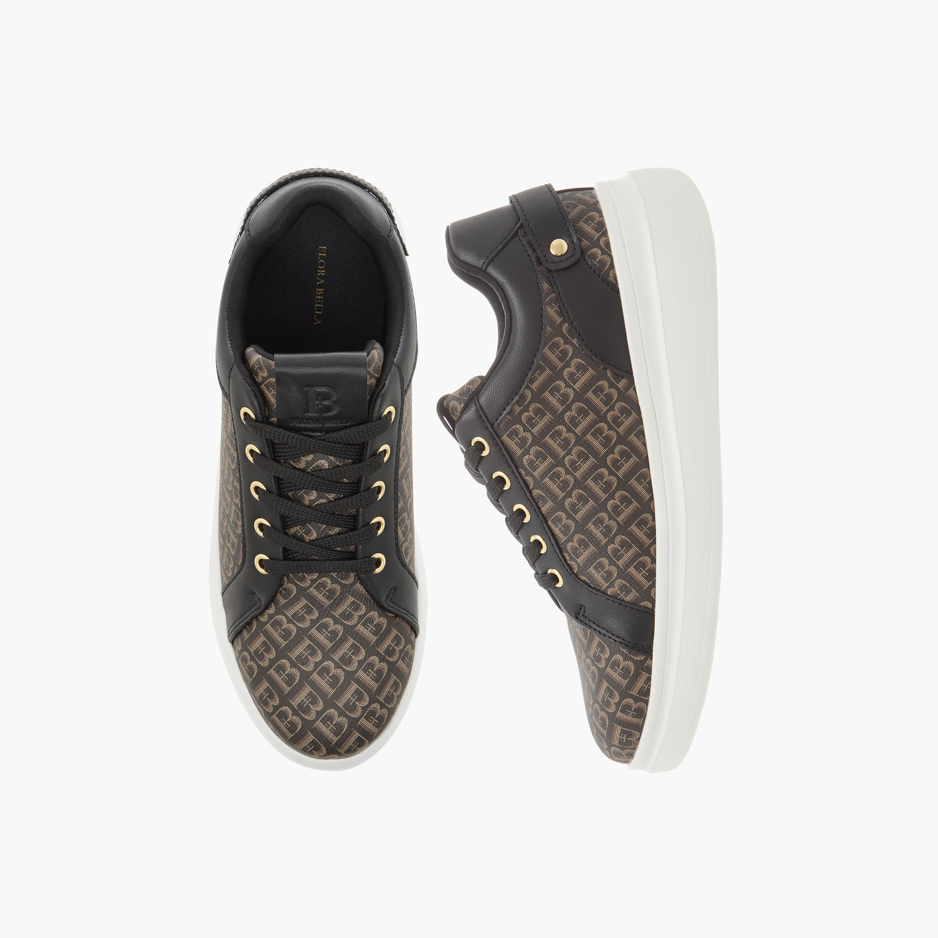 حذاء سنيكرز برباط إغلاق وطبعات مونوجرام من فلورا بيلا-women-shoes-sneakers-image-6