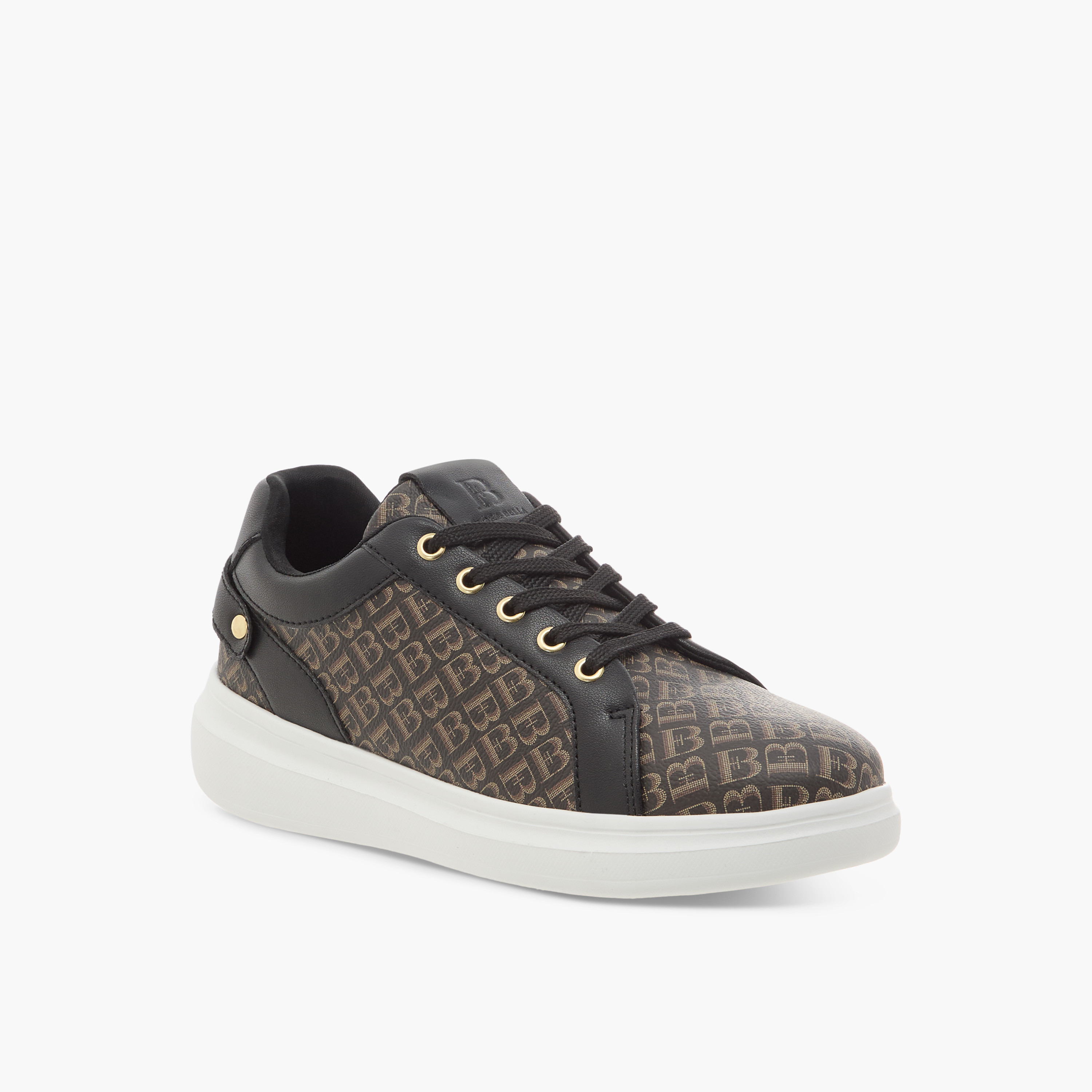 حذاء سنيكرز برباط إغلاق وطبعات مونوجرام من فلورا بيلا-women-shoes-sneakers-image-7