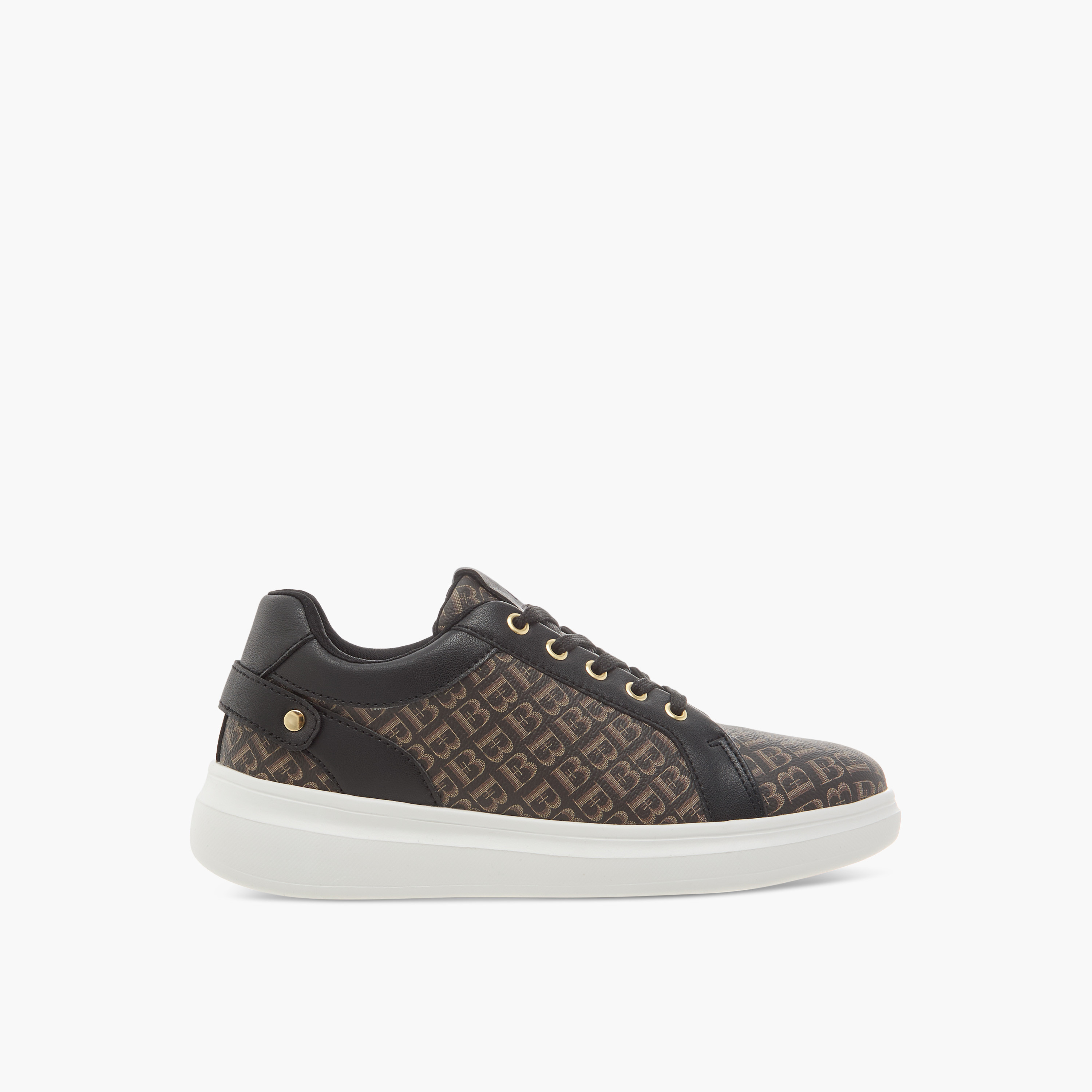 حذاء سنيكرز برباط إغلاق وطبعات مونوجرام من فلورا بيلا-women-shoes-sneakers-image-8