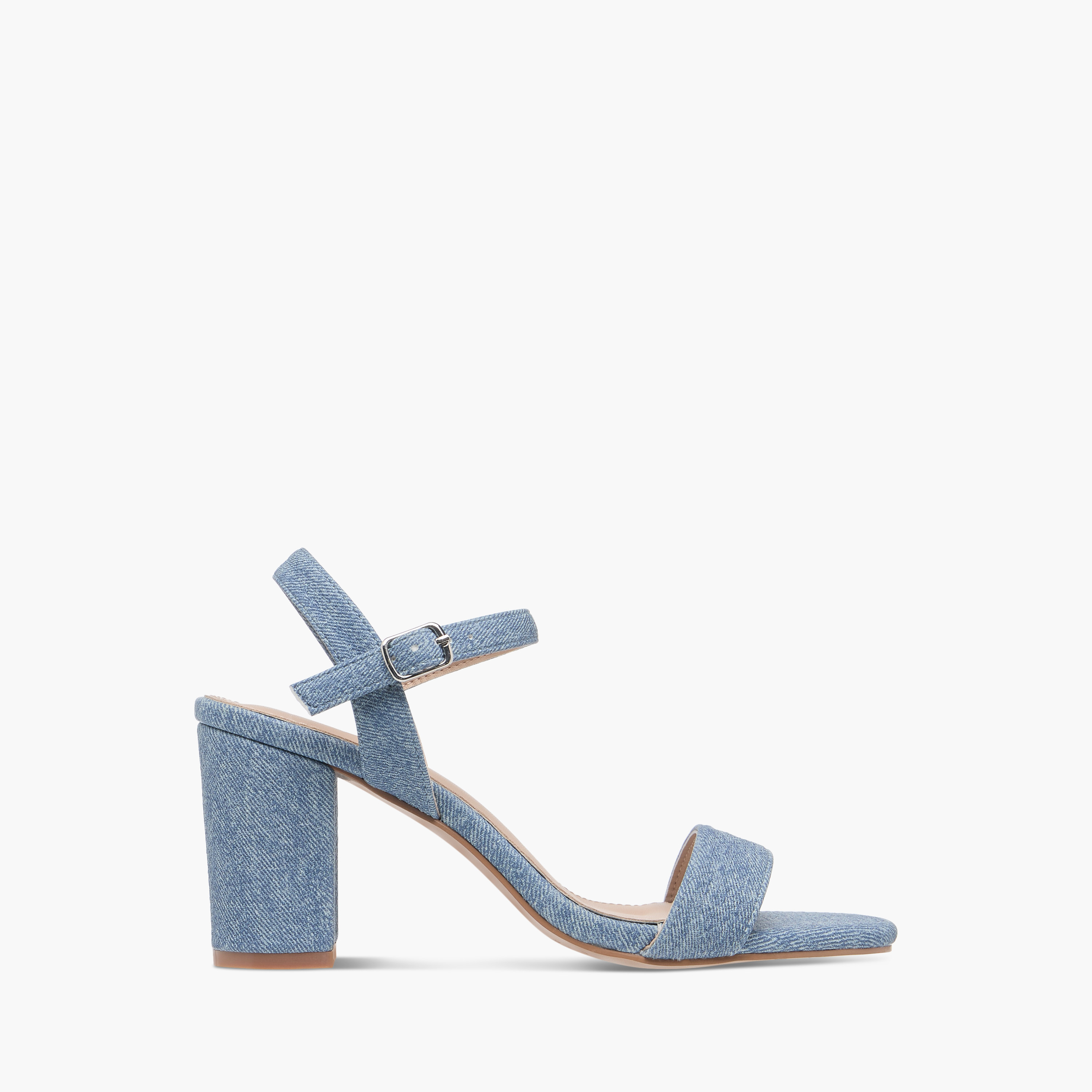 Flora Bella Textured Sandals with Block Heels and Buckle Closure-women-shoes-sandals-heeled-image-3