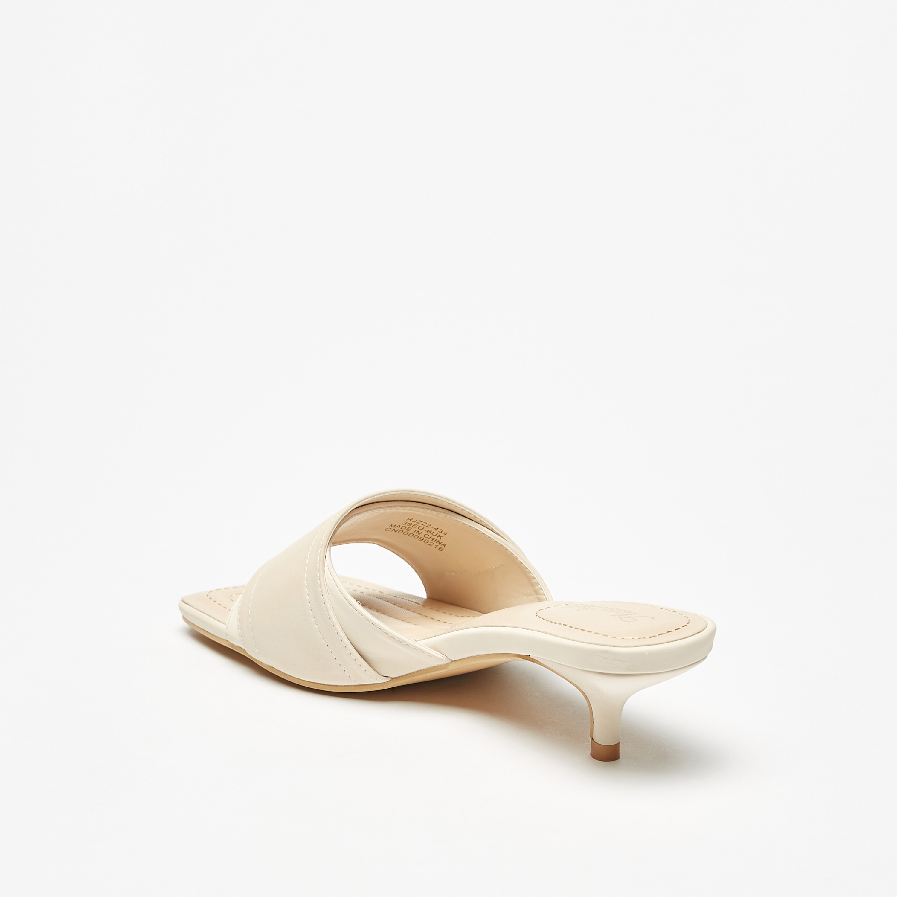 Beige kitten shop heel sandals