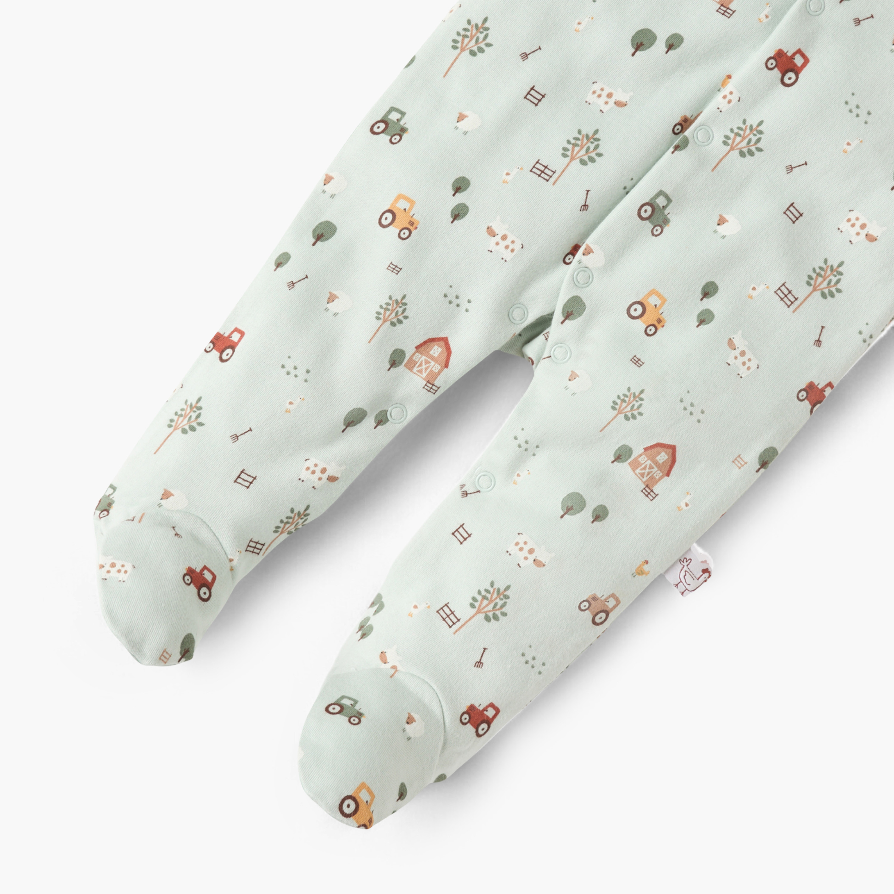 Juniors All-Over Farmyard Print Closed Feet Sleepsuit with Collar and Long Sleeves-baby-boys-clothing-nightwear-sleepsuits-image-4