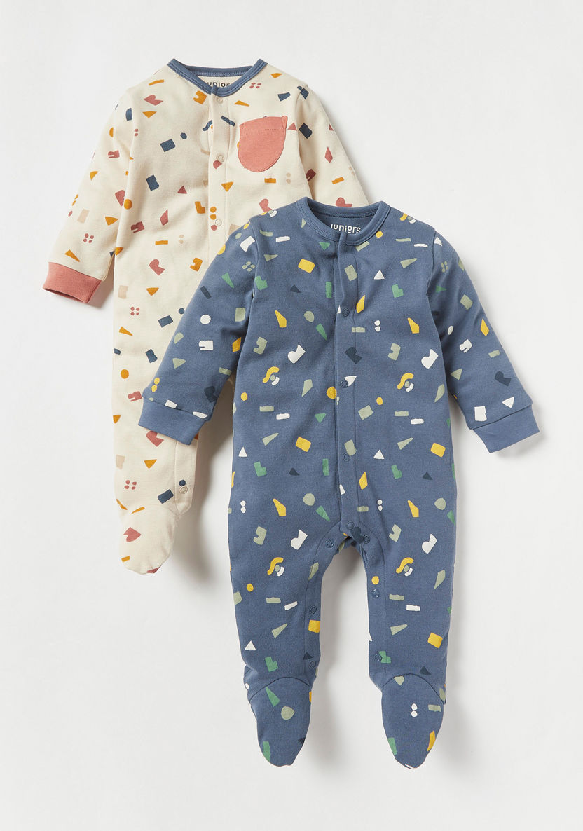 Juniors Printed Closed-Feet Sleepsuit - Set of 2-Sleepsuits-image-0