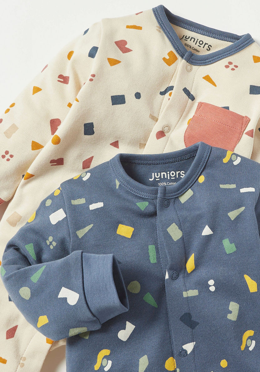 Juniors Printed Closed-Feet Sleepsuit - Set of 2-Sleepsuits-image-3