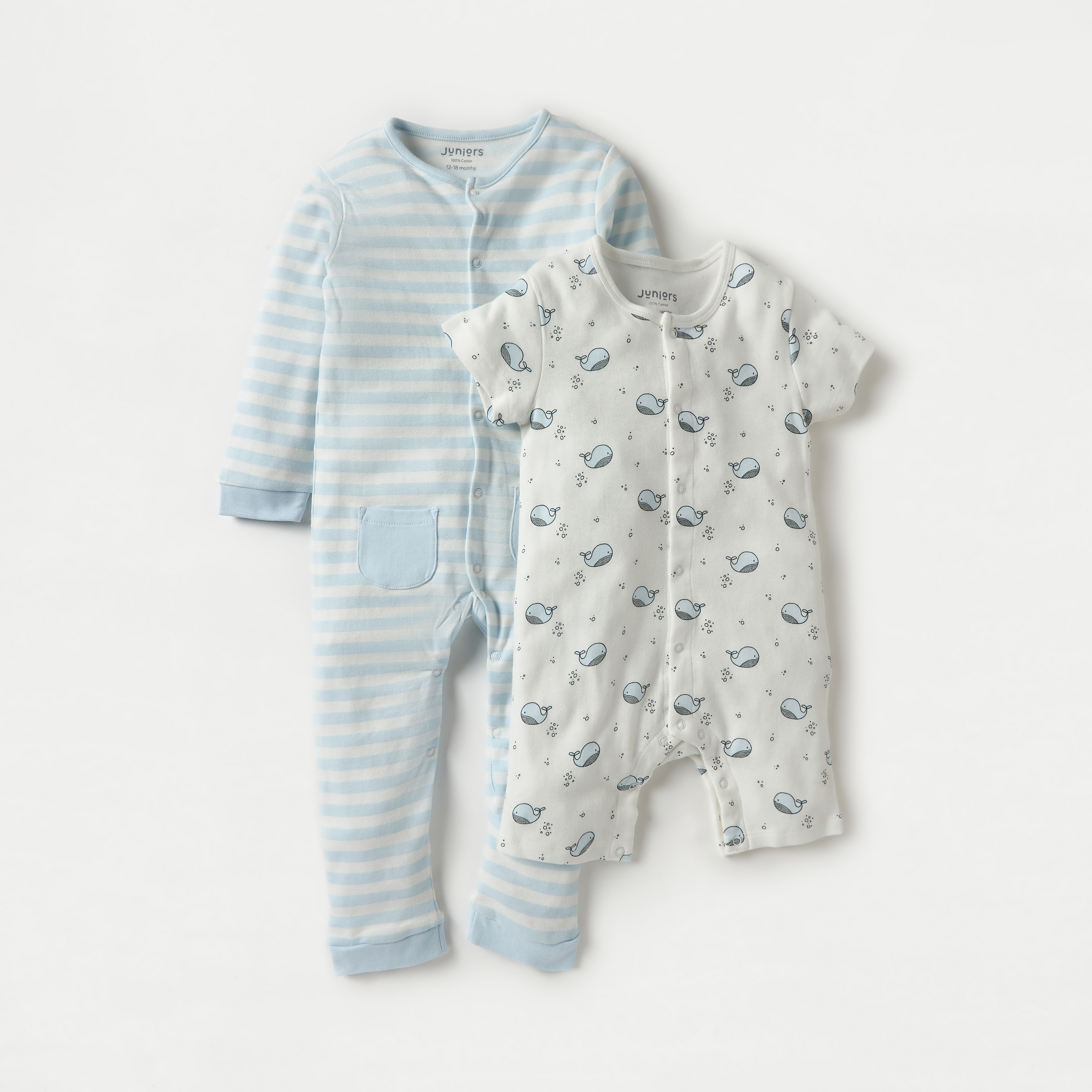 Juniors Printed Romper and Sleepsuit Set-baby-boys-clothing-nightwear-sleepsuits-image-1