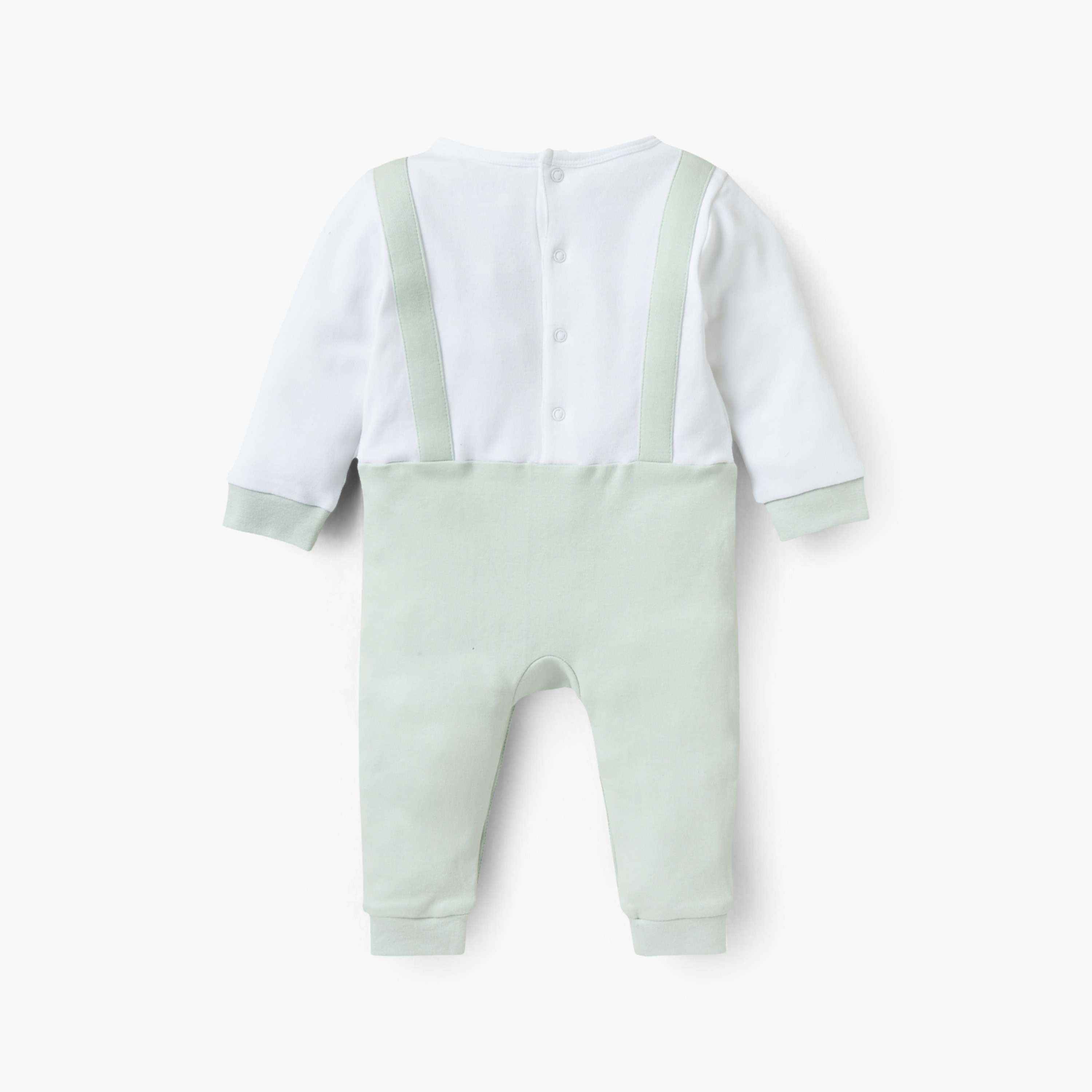Juniors Farmyard Print Sleepsuit with Round Neck and Long Sleeves-baby-boys-clothing-nightwear-sleepsuits-image-2