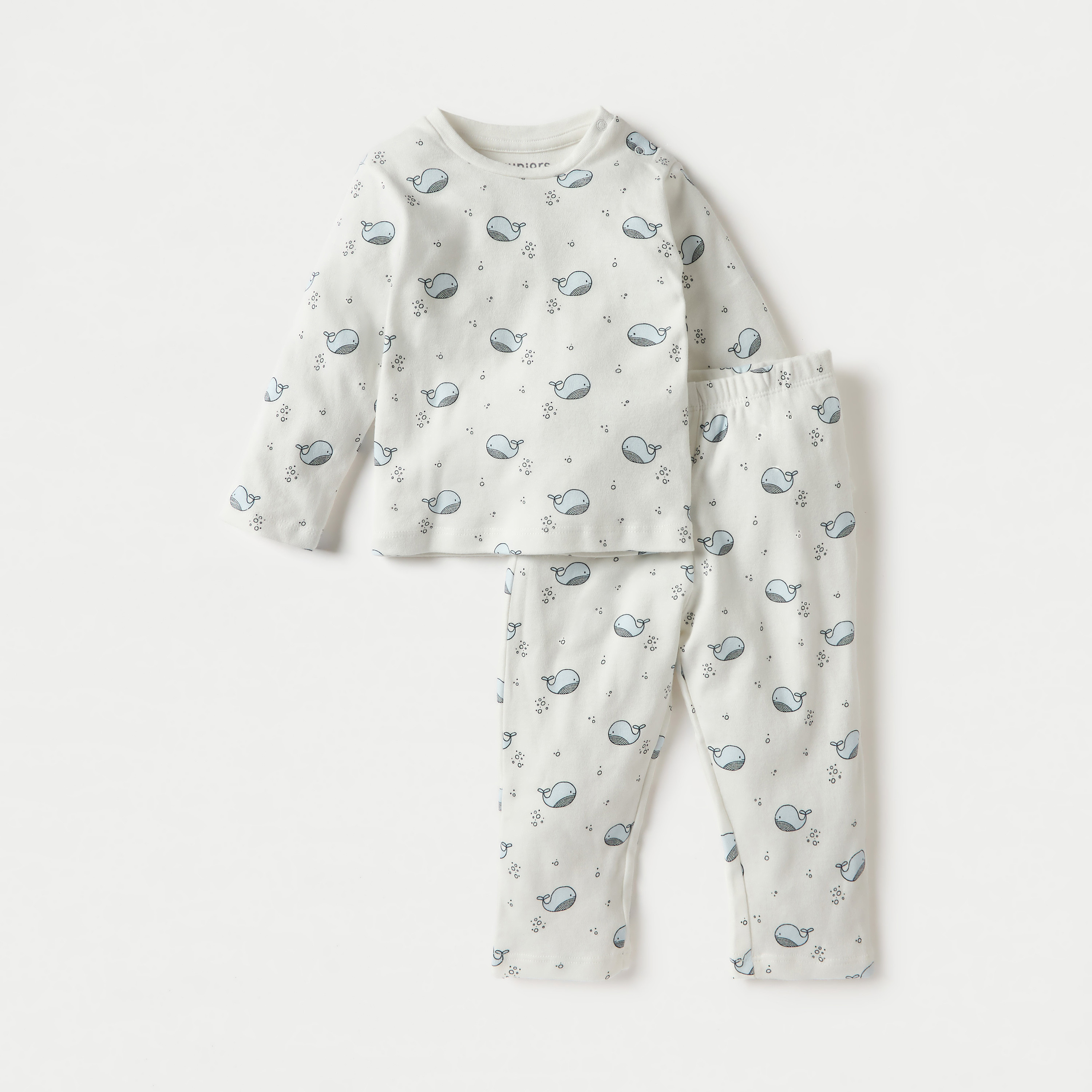 Juniors Underwater Print Long Sleeves T-shirt and Pyjamas - Set of 2-baby-boys-clothing-nightwear-pyjamasets-image-3