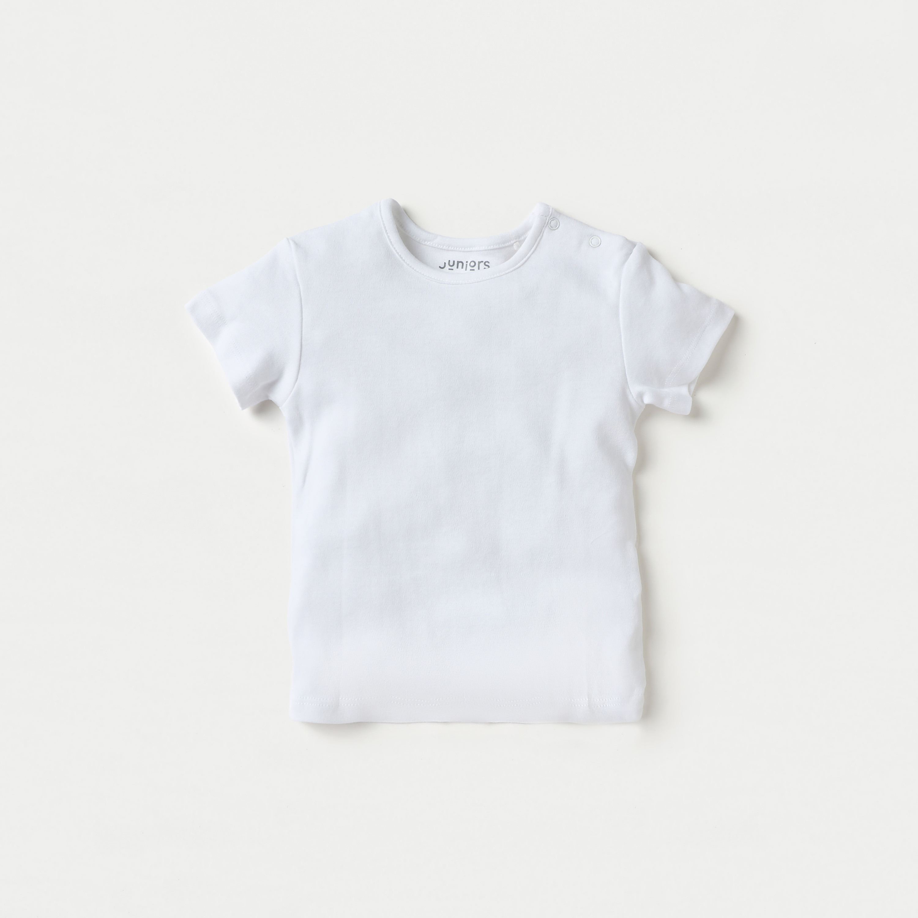 Juniors Solid T-shirt and Underwater Print Dungaree Set-baby-boys-clothing-winterwear-rompers-image-3
