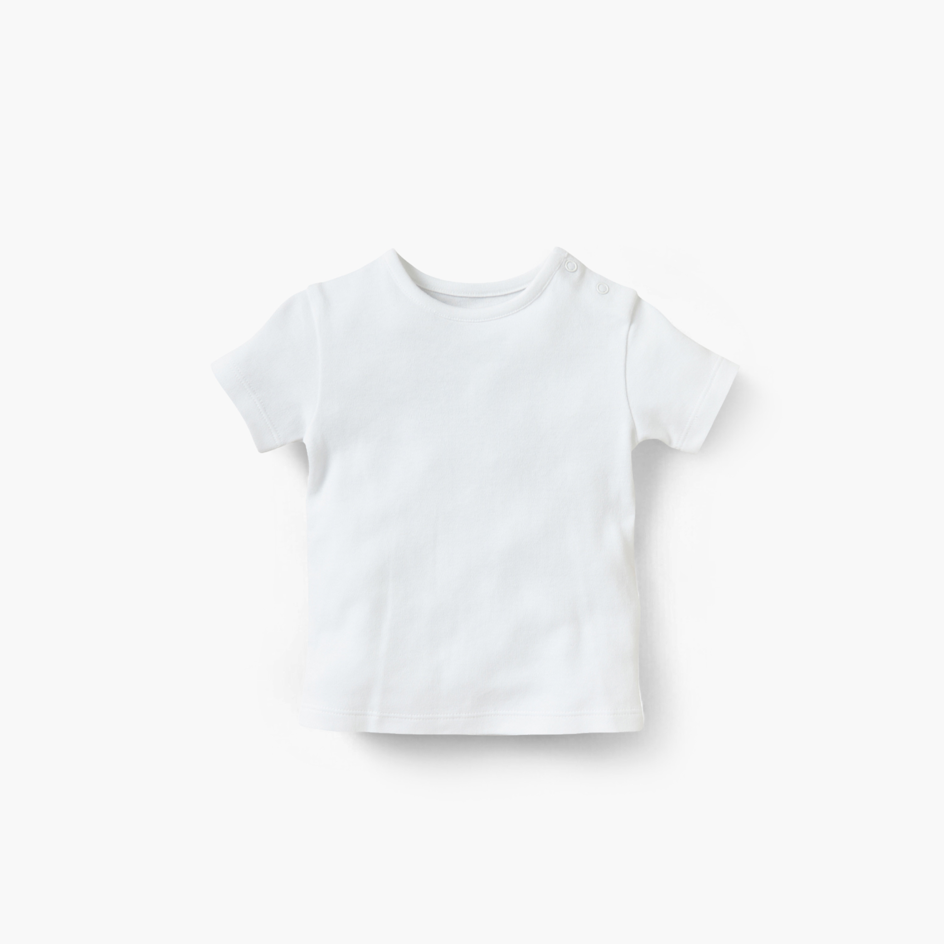 Juniors Solid Short Sleeves T-shirt with Farmyard Animal Applique Dungarees-baby-boys-clothing-rompers-image-2