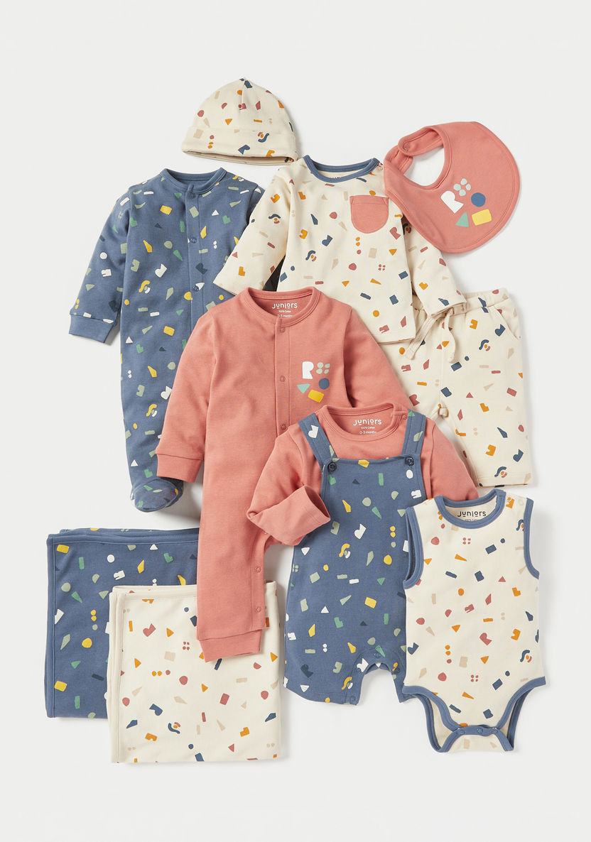 Juniors Printed Dungaree and T-shirt Set-Rompers%2C Dungarees and Jumpsuits-image-5