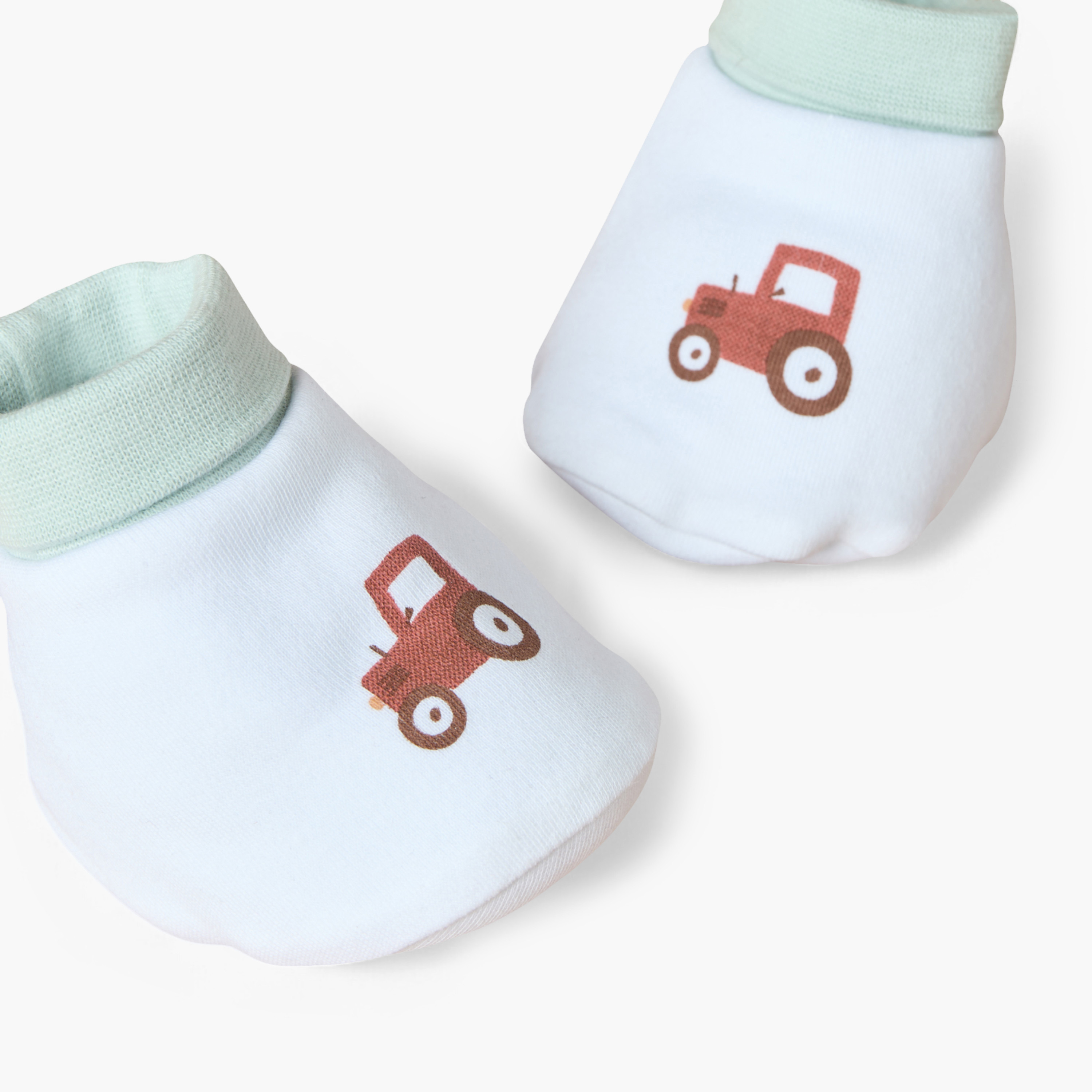 Juniors Farmyard Vehicle Print Booties-baby-boys-shoes-booties-image-4