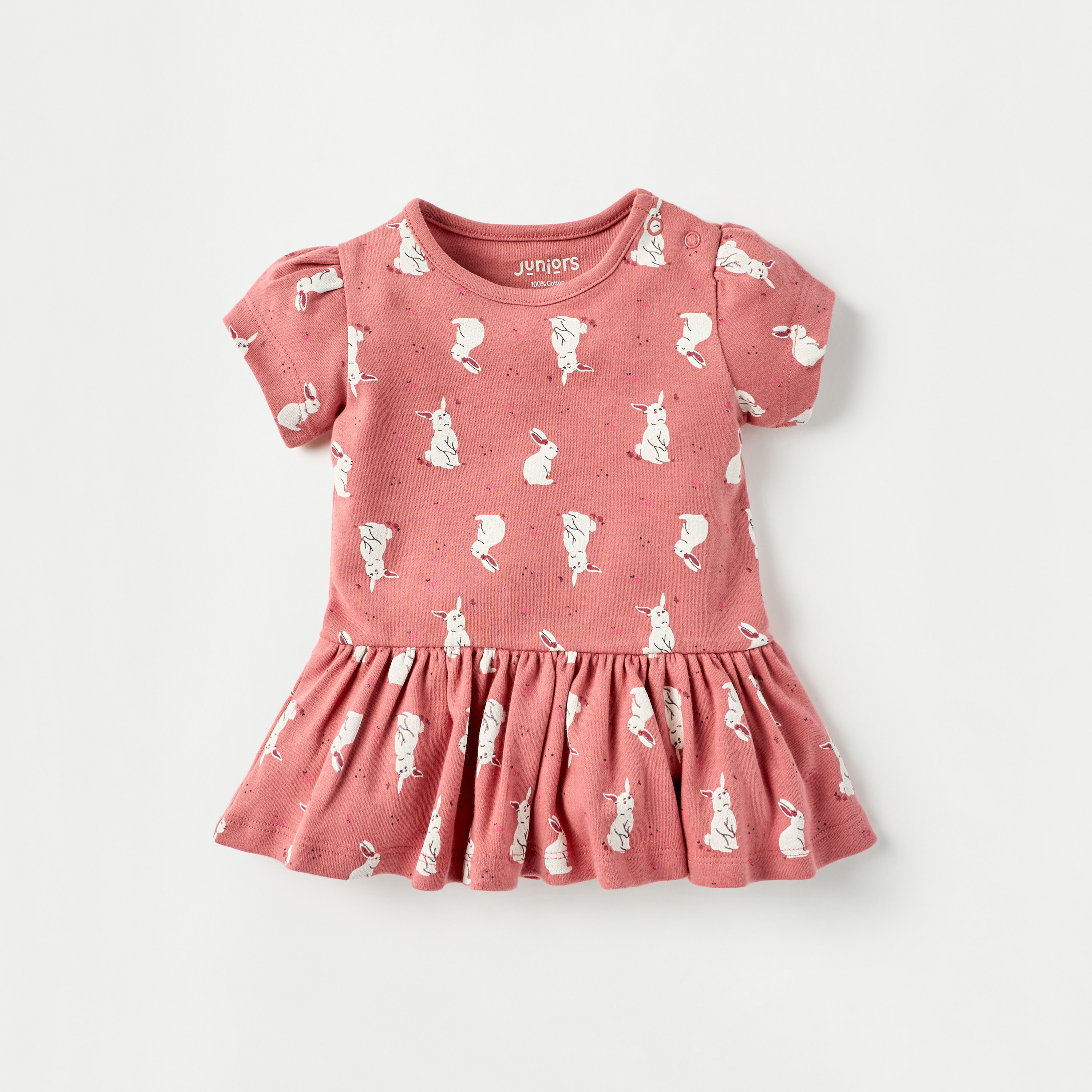 فستان إيه لاين بطبعات أرنب قطعتين من جونيورز-baby-girls-clothing-dressesandjumpsuits-image-2