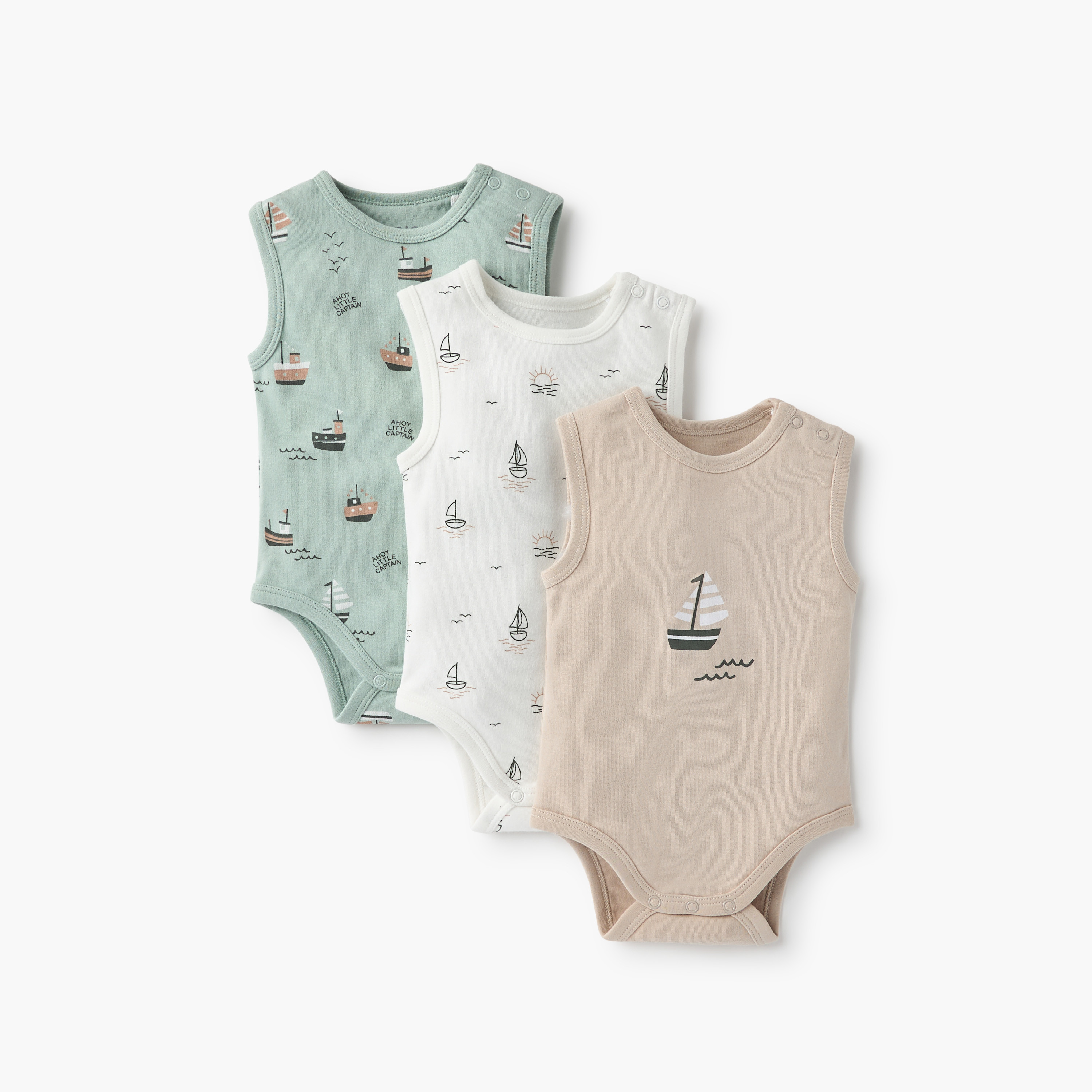 Juniors Ship Print Sleeveless Bodysuit - Set of 3-baby-boys-clothing-multipacks-image-1