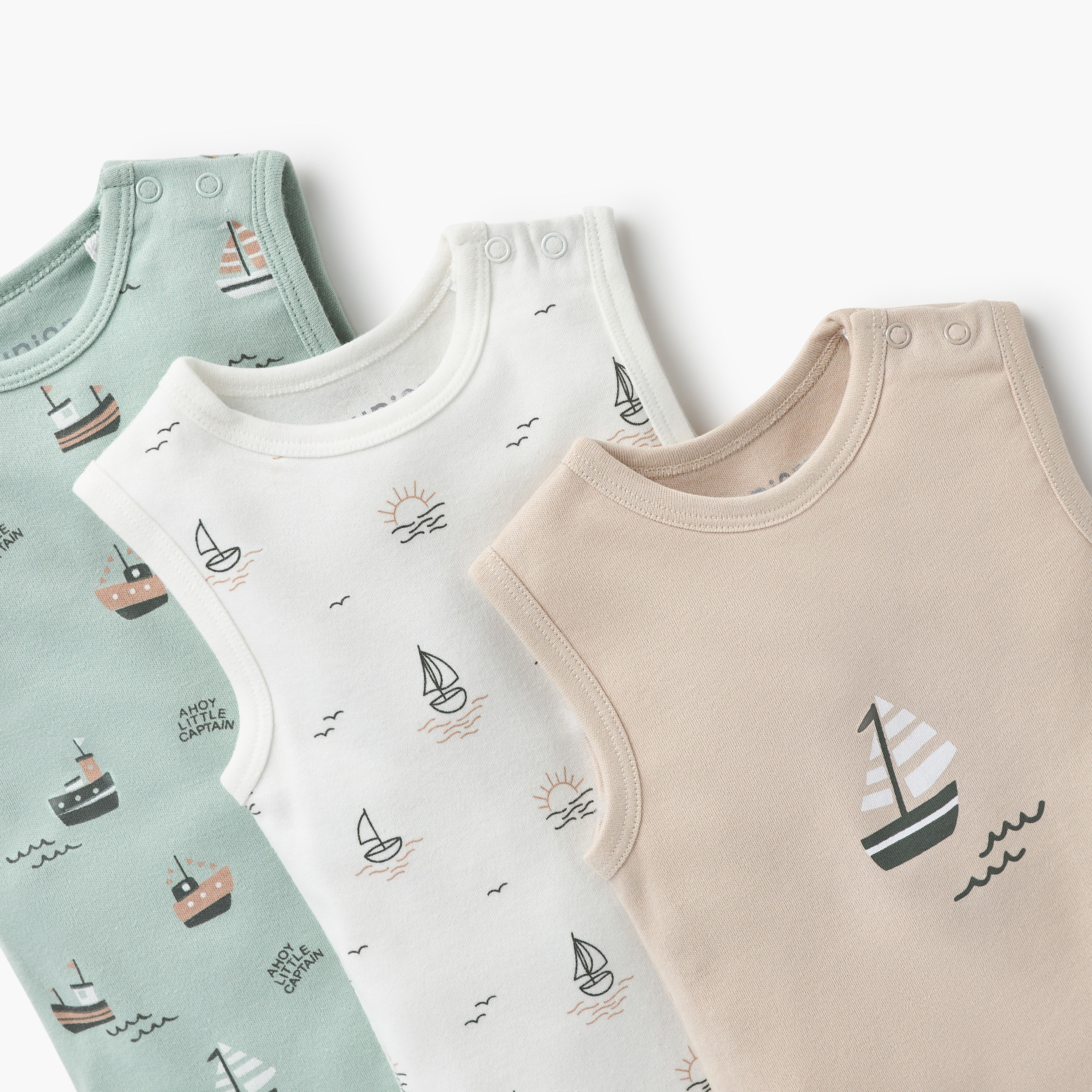 Juniors Ship Print Sleeveless Bodysuit - Set of 3-baby-boys-clothing-multipacks-image-5