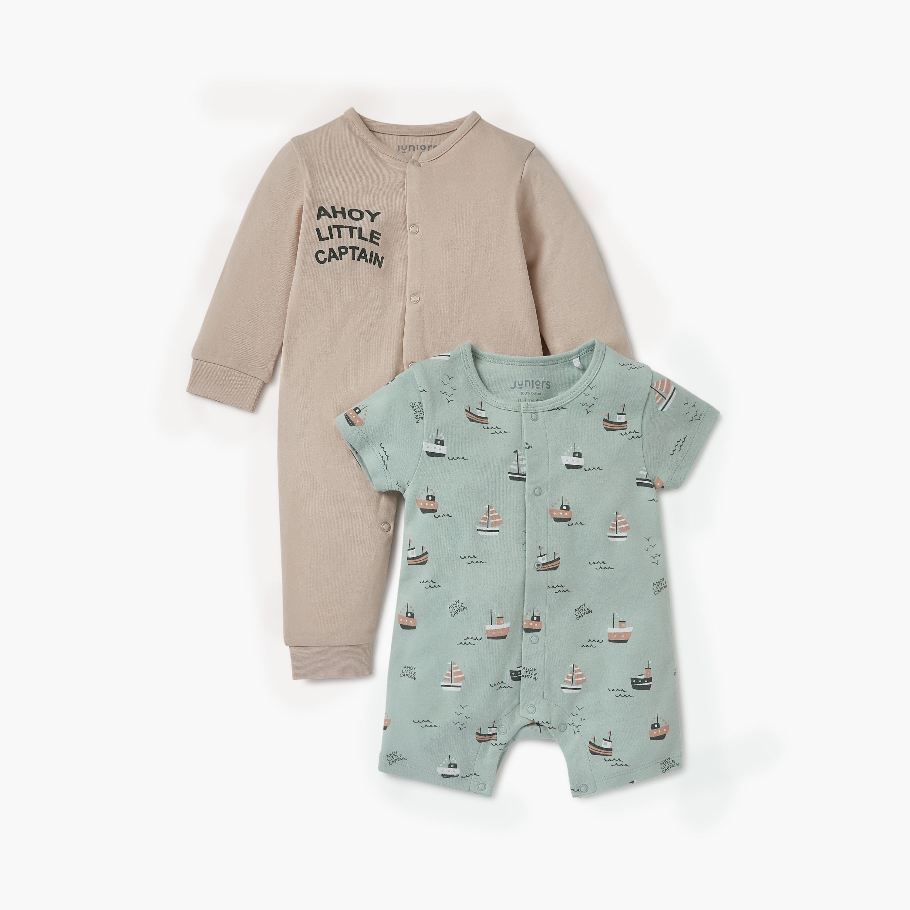 Juniors 2-Piece Printed Sleepsuit and Romper Set-baby-boys-clothing-nightwear-sleepsuits-image-1