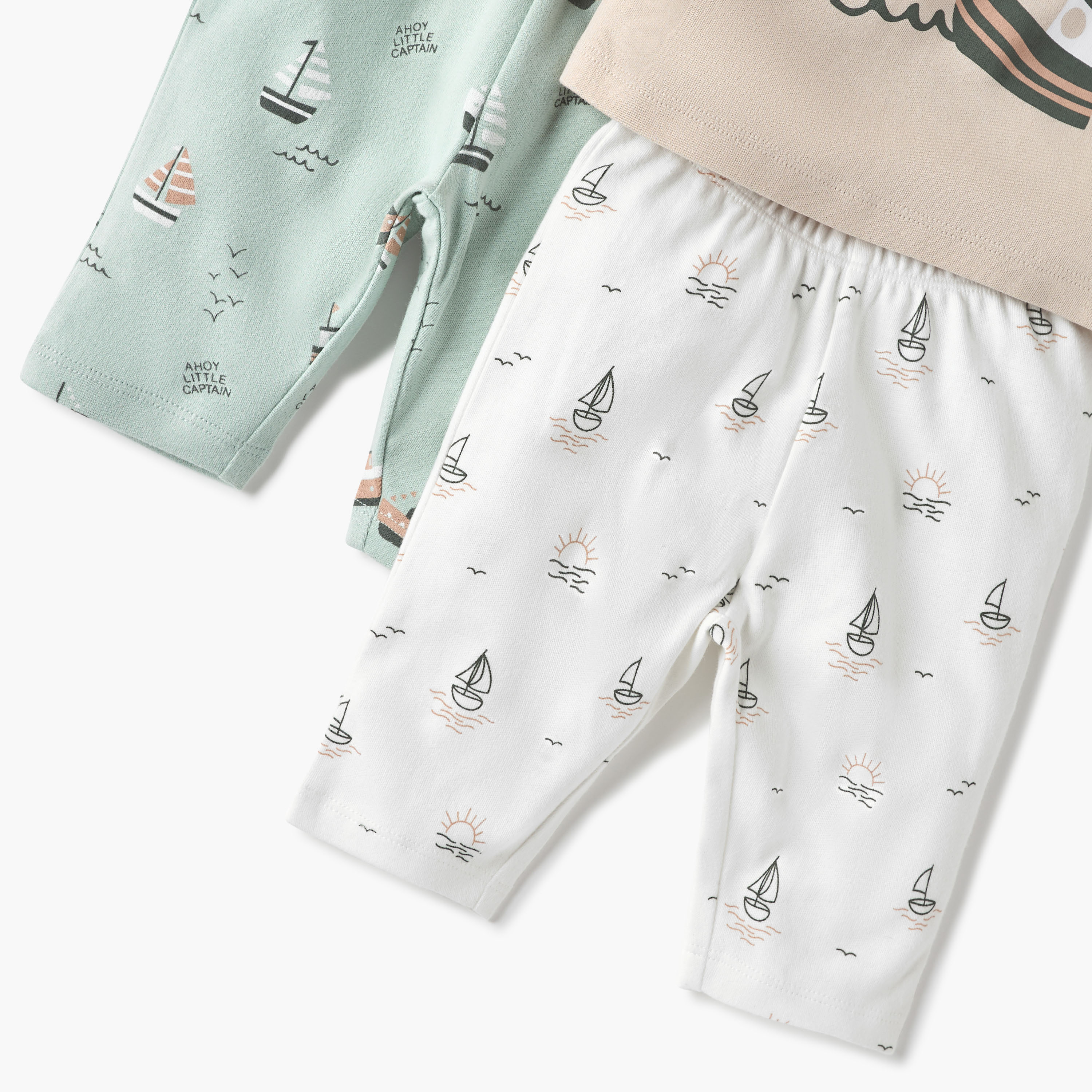 Juniors Ship Print T-shirts and Pyjamas - Set of 2-baby-boys-clothing-nightwear-pyjamasets-image-5