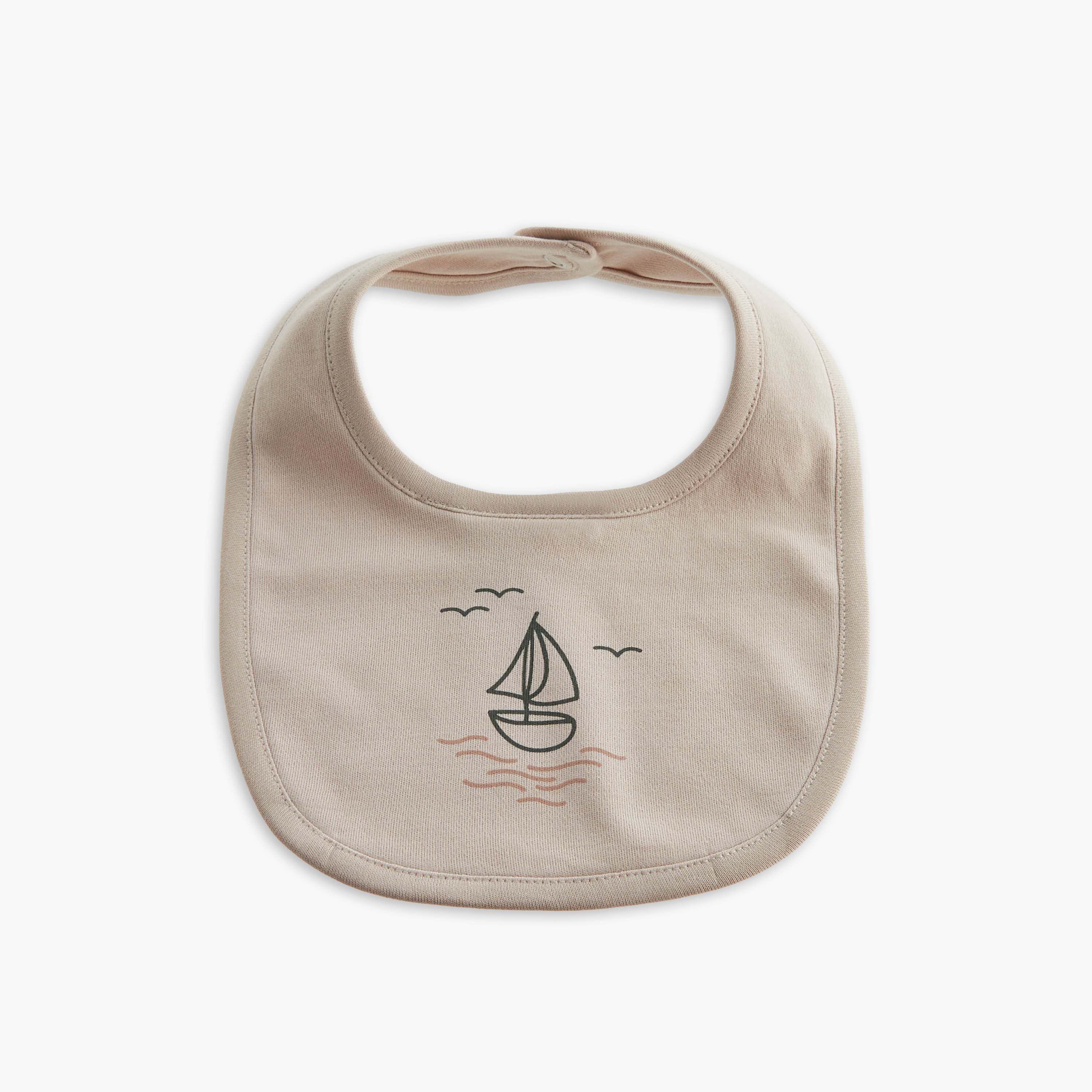 مريلة بطبعات قارب مع زر إغلاق كباس من جونيورز -  طقم من قطعتين-baby-feeding-bibs-image-3