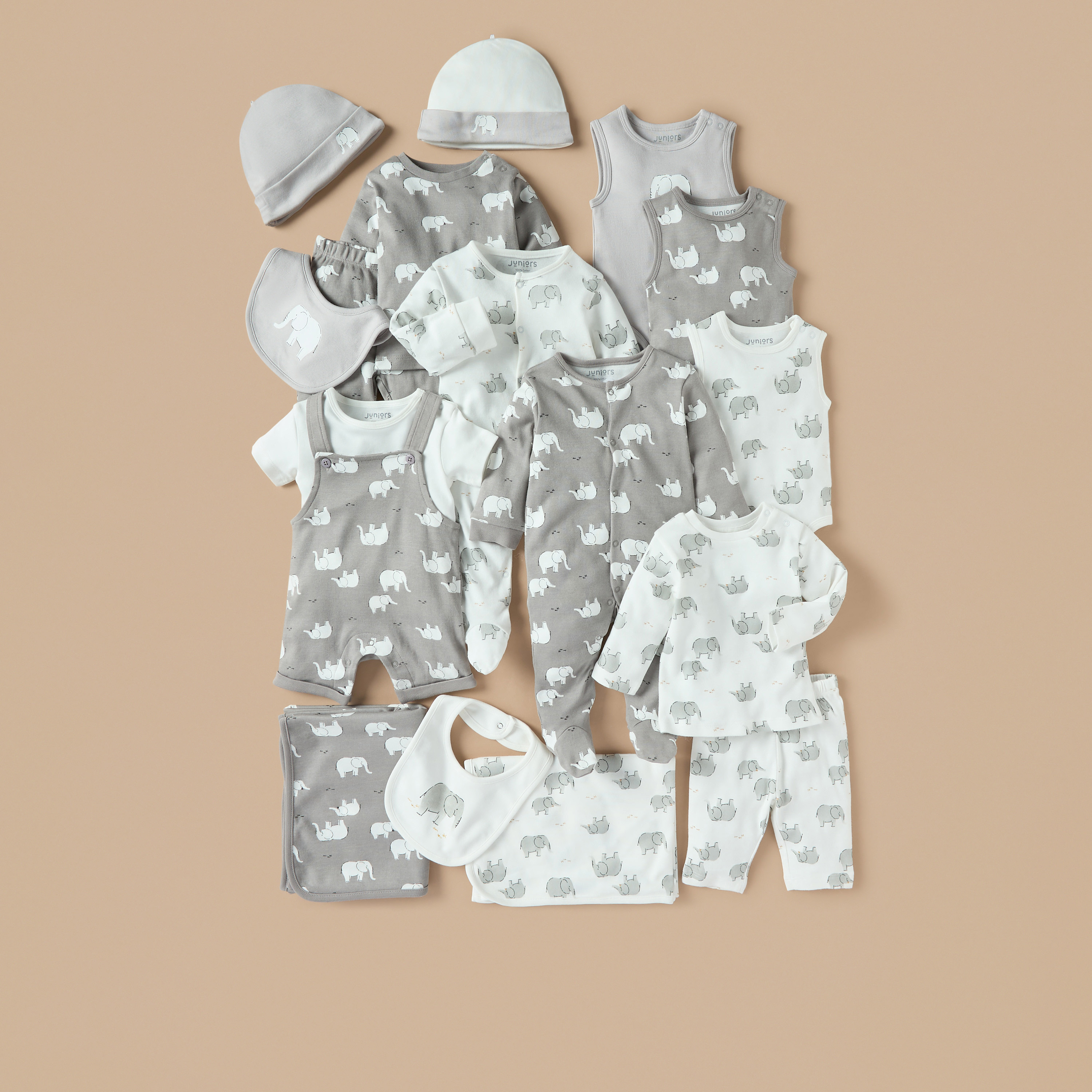 Juniors Elephant Print Closed Feet Sleepsuit with Button Closure - Set of 2-baby-boys-clothing-nightwear-sleepsuits-image-6
