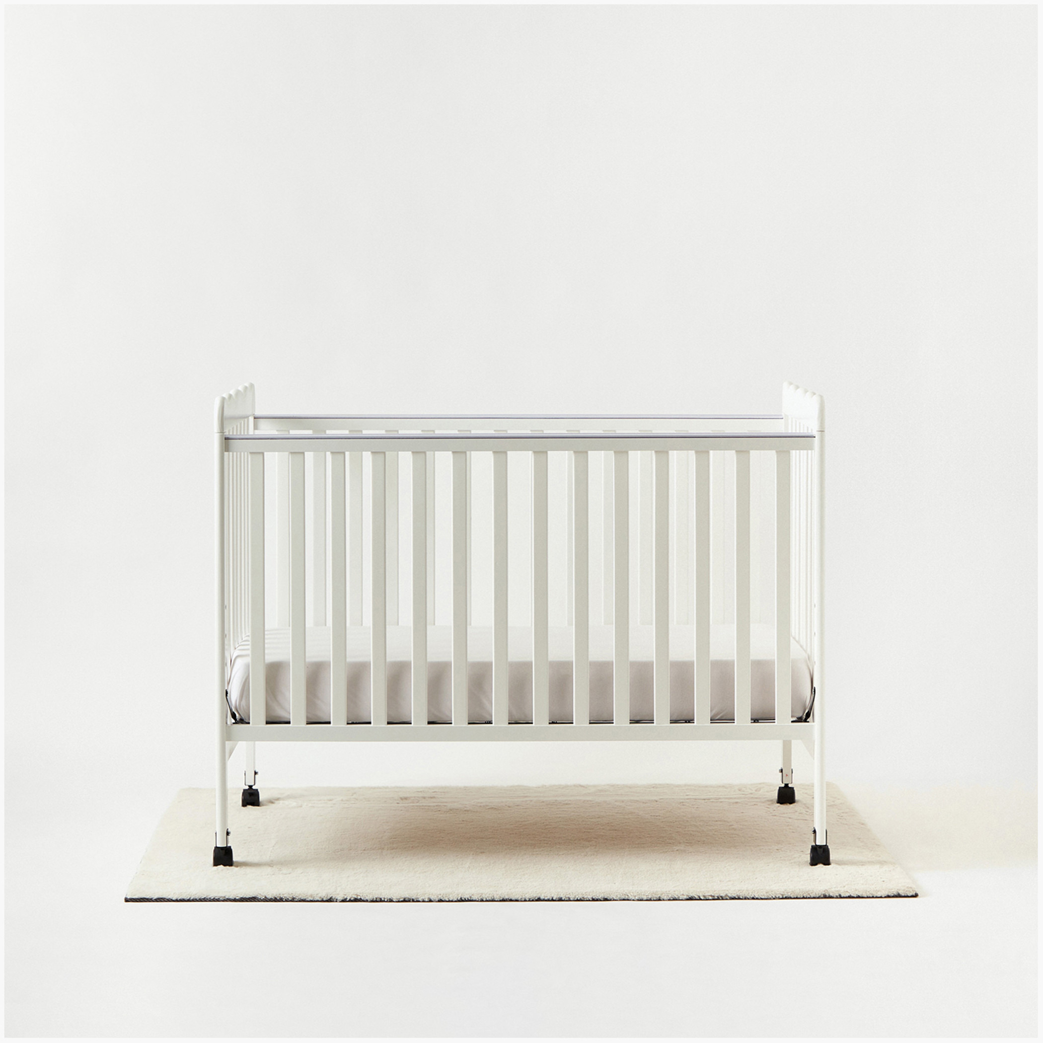 Juniors Darcy 2-Door Wardrobe and Everly Crib with Wheels and Mattress-baby-nursery-furniture-cribsandbeds-babycribs-image-5
