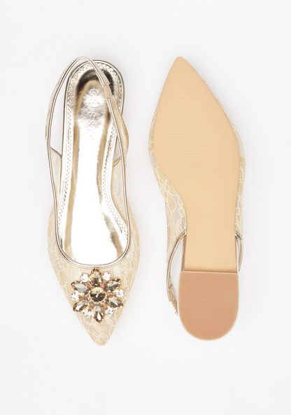 Celeste Women's Embellished Slingback Slip-On Ballerina Shoes-Women%27s Ballerinas-image-3