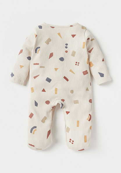 Juniors Abstract Print Closed Feet Sleepsuit with Long Sleeves-Sleepsuits-image-3