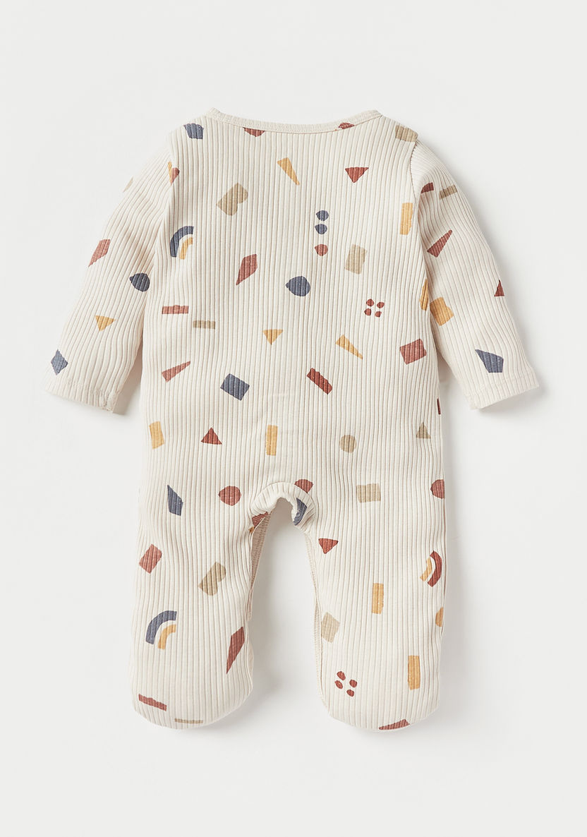 Juniors Abstract Print Closed Feet Sleepsuit with Long Sleeves-Sleepsuits-image-3