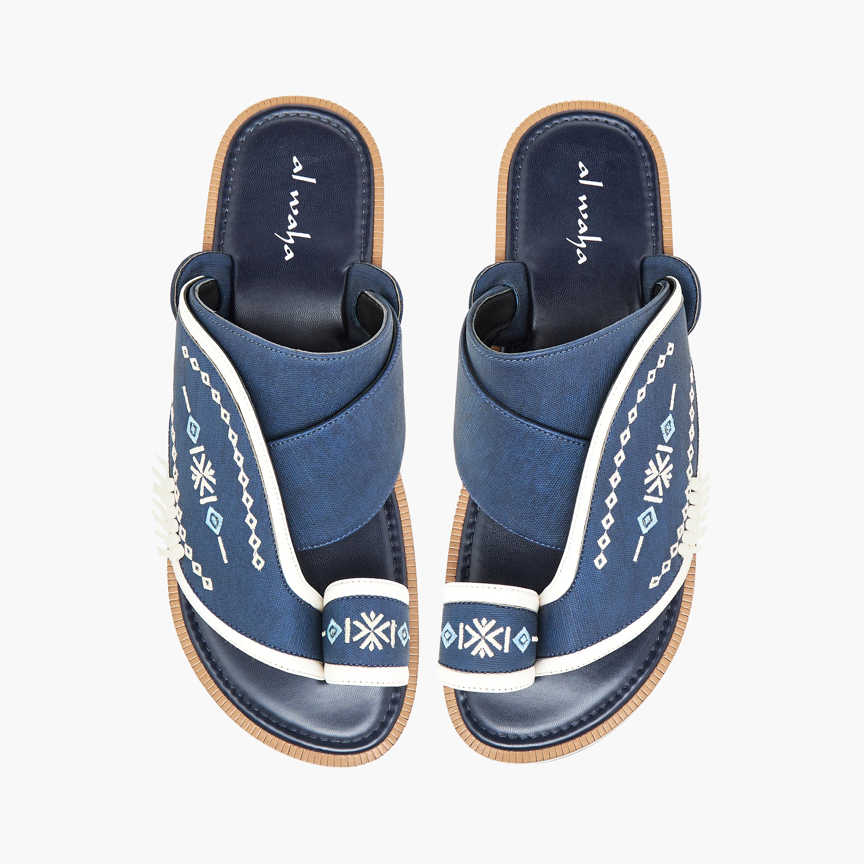 Al Waha Men Embroidered Arabic Sandals-men-shoes-sandals-image-1