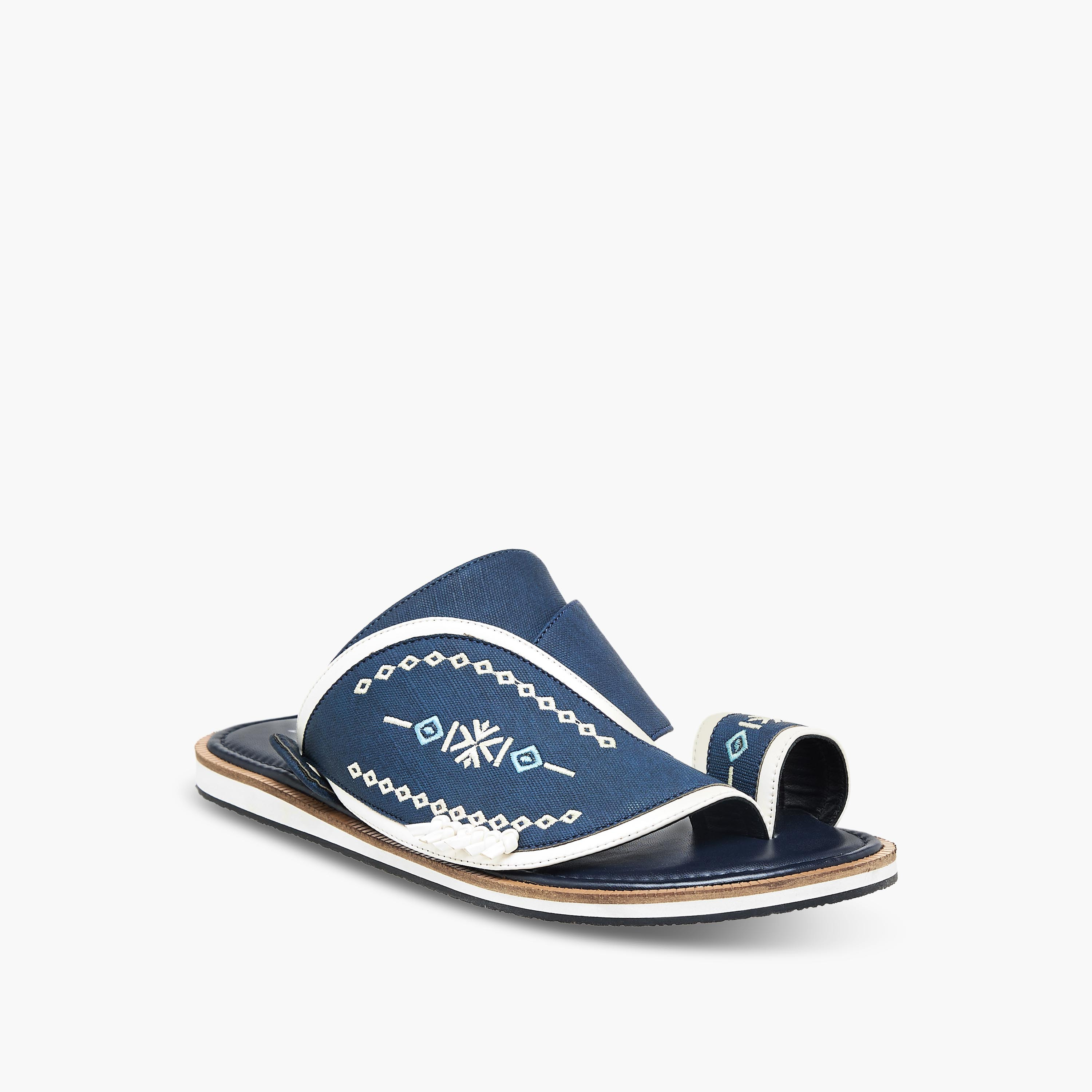 Al Waha Men Embroidered Arabic Sandals-men-shoes-sandals-image-2