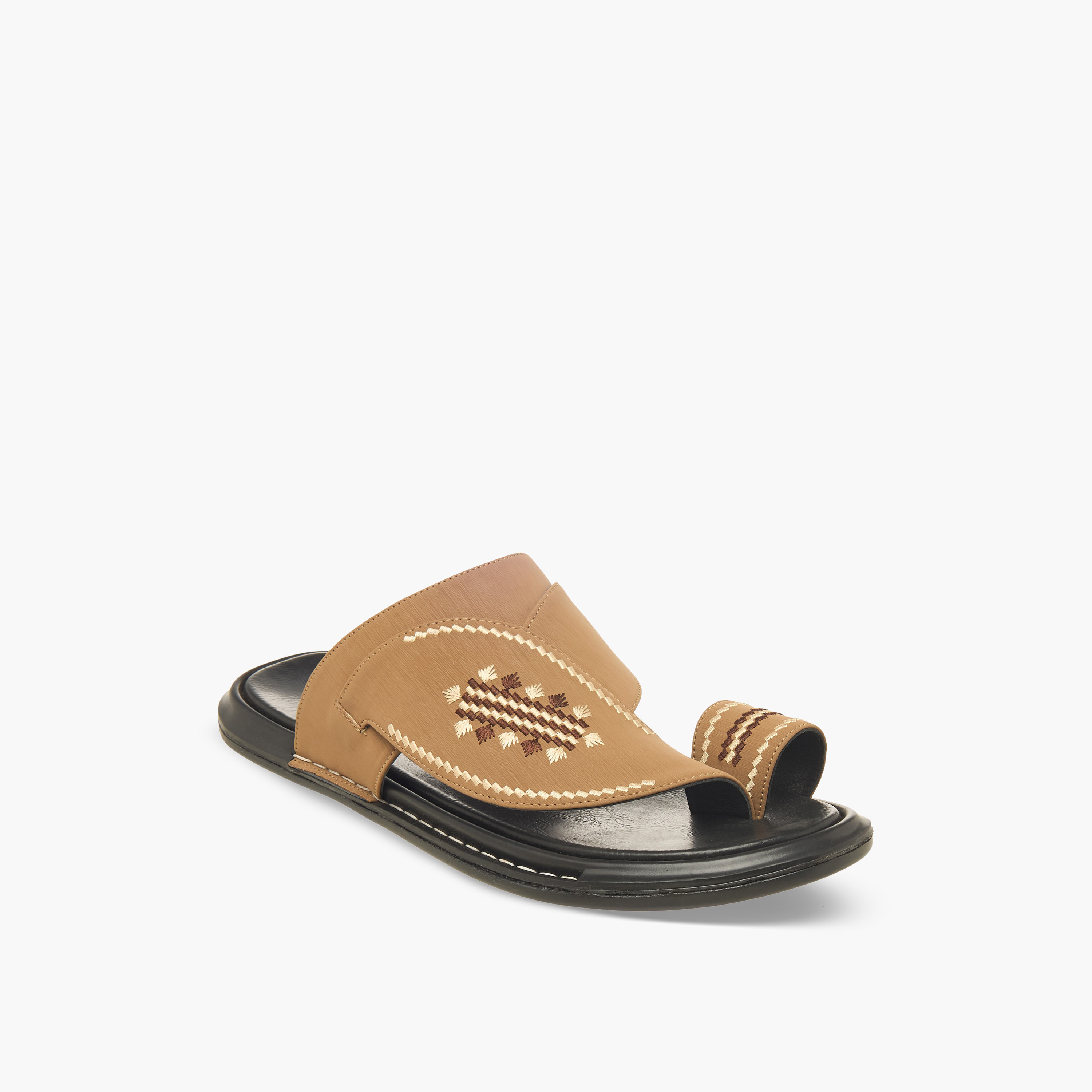 Al Waha Men Slip-On Leather Arabic Sandals-men-shoes-sandals-image-2